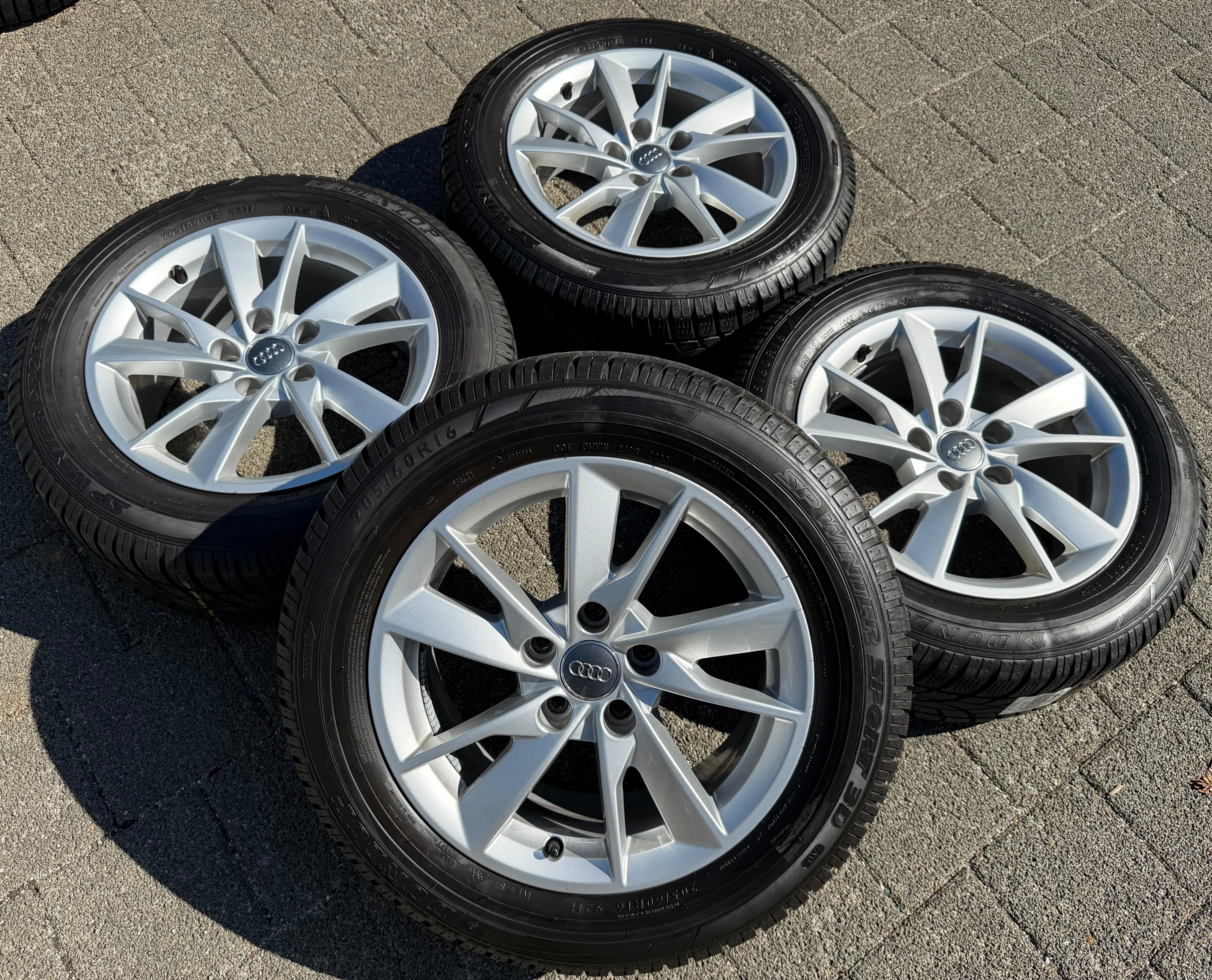 4 Original Alu Winterräder Audi A4 8W B9 8W0601025A 205/60R16 92H Dunlop