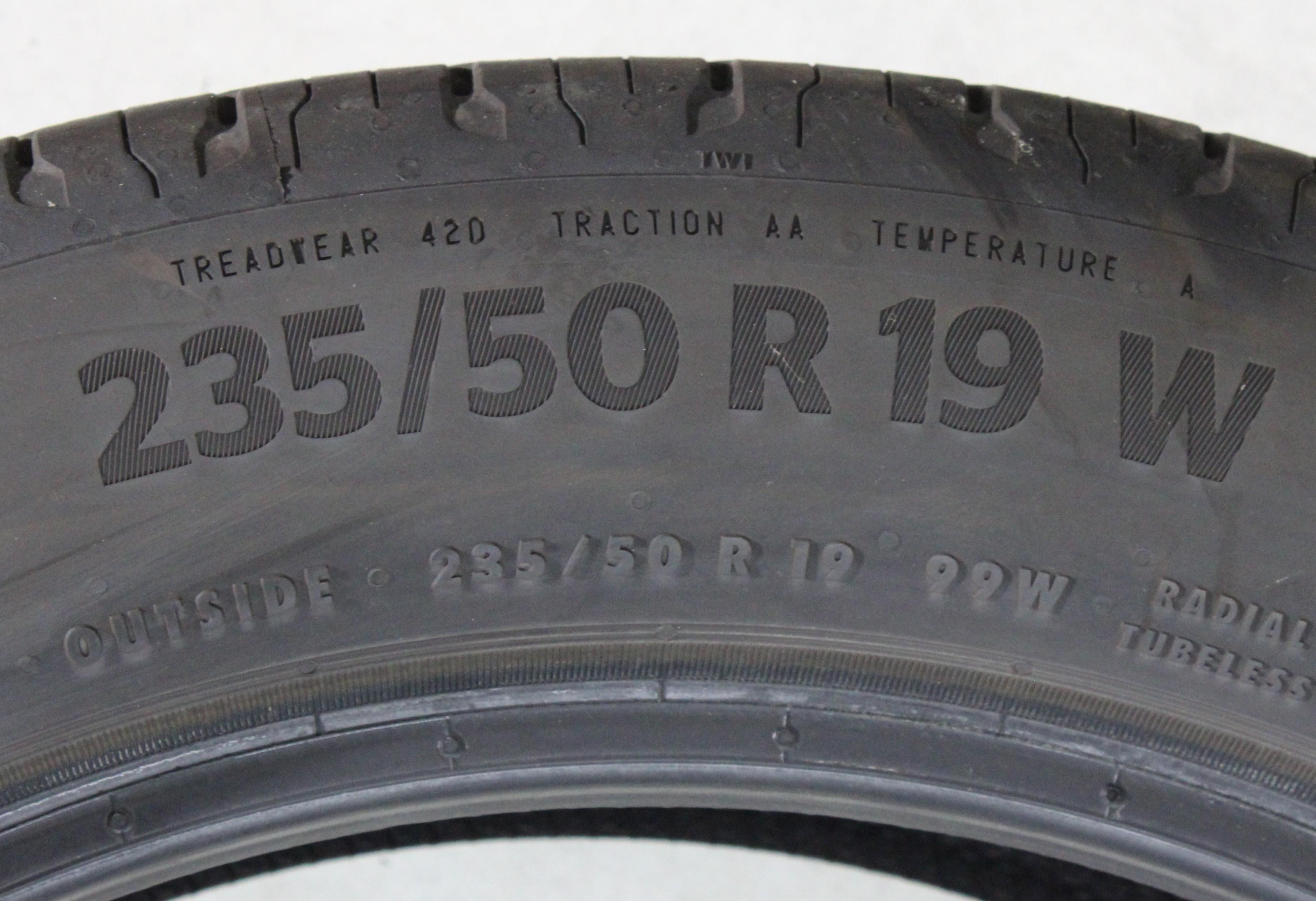 4 neumáticos de verano Continental Eco Contact 6 MO, 235/50R19 99W, 2x5-5,5 mm/2x5,5-6 mm, 2024