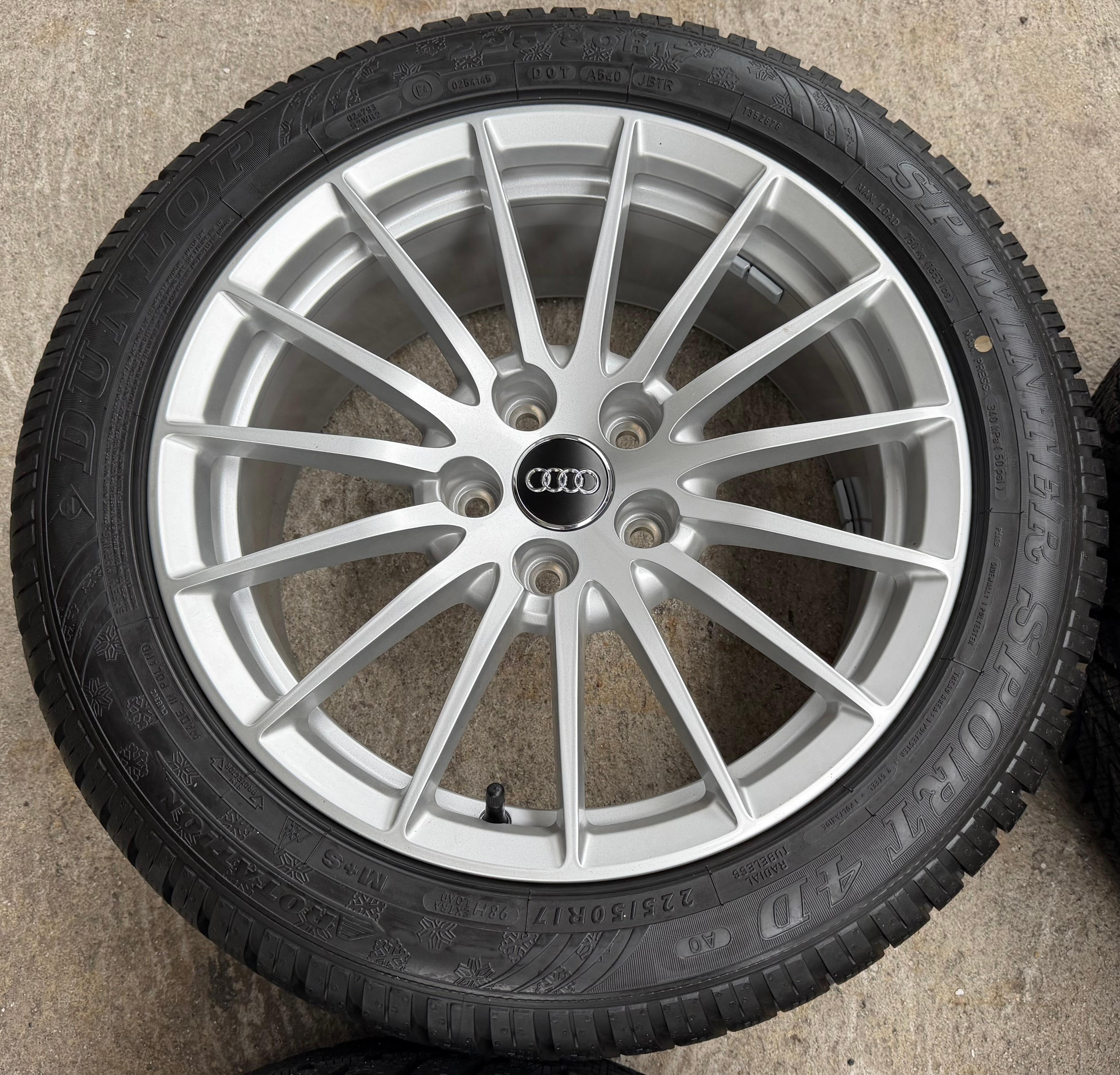 4 RUOTE IN LEGA ORIGINALI DA 17" PER L’INVERNO AUDI A5 F5 8W 225/50R17 98H 8W0601025AE DUNLOP