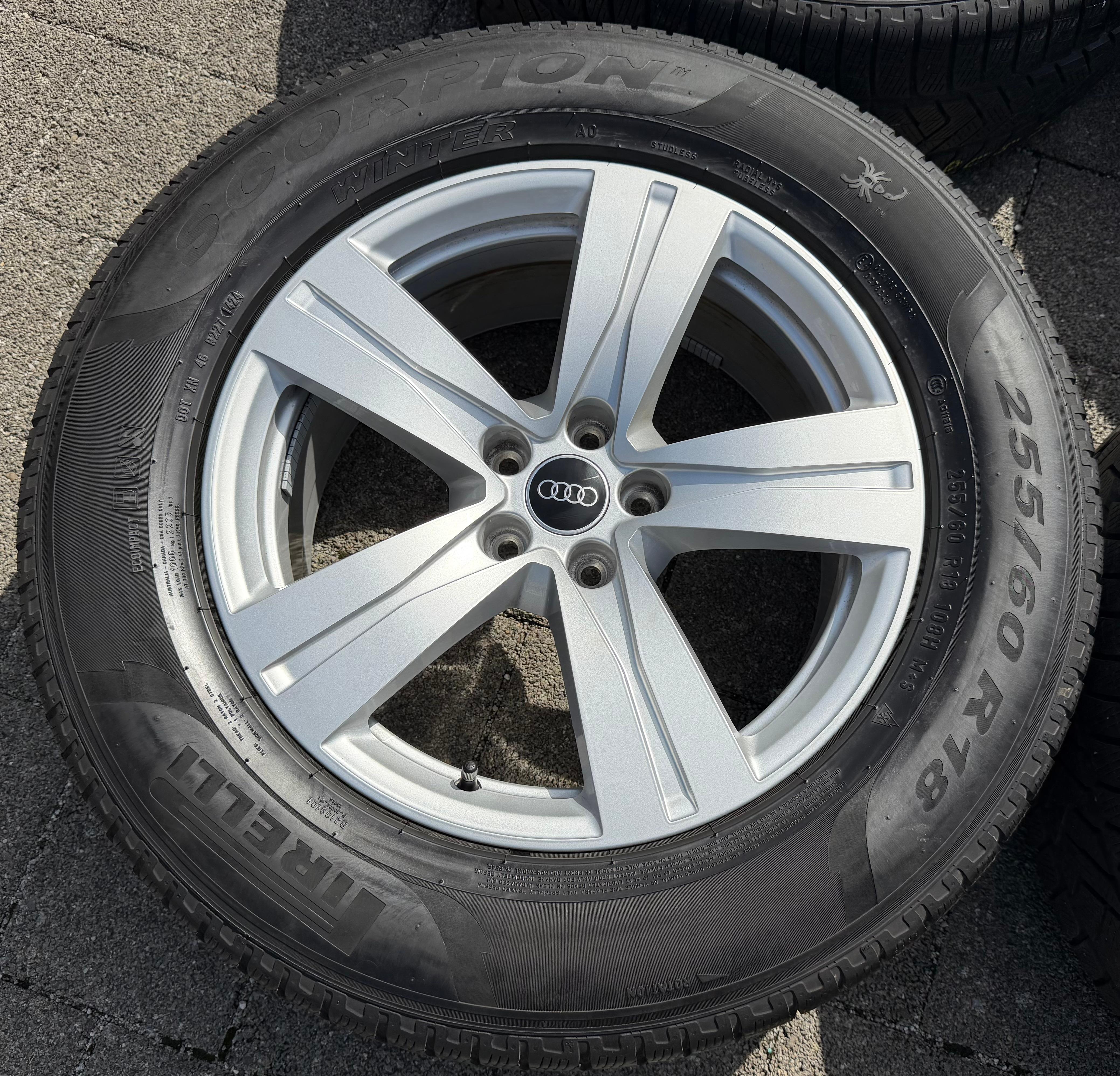 4 Original 18" Alu Winterräder Audi Q7 4M 255/60R18 108H 4M0601025A PIRELLI