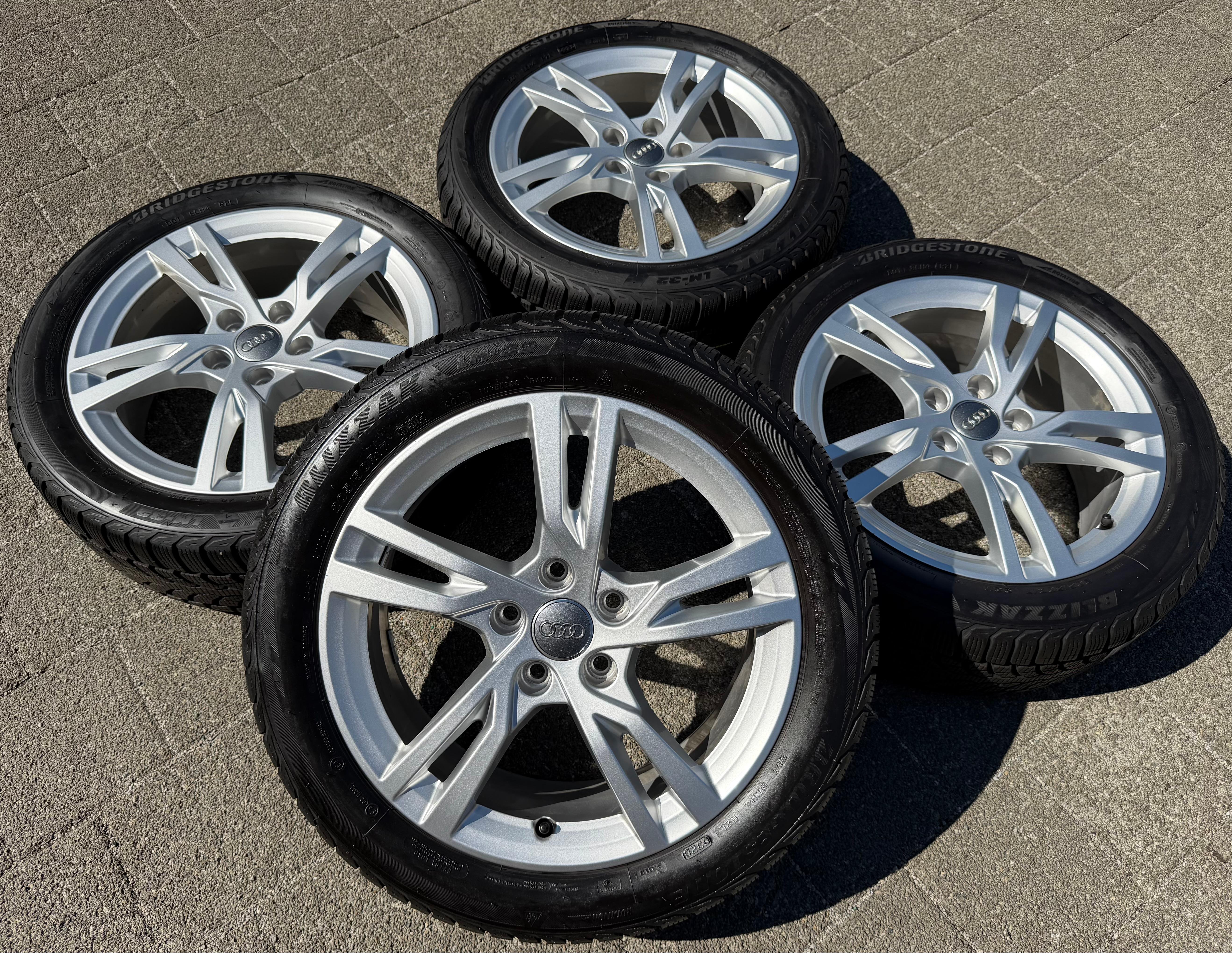 4 jantes d'hiver d'origine en alliage 17 pouces pour Audi A3 S3 8V 8V0601025DK 205/50R17 93H Bridgestone