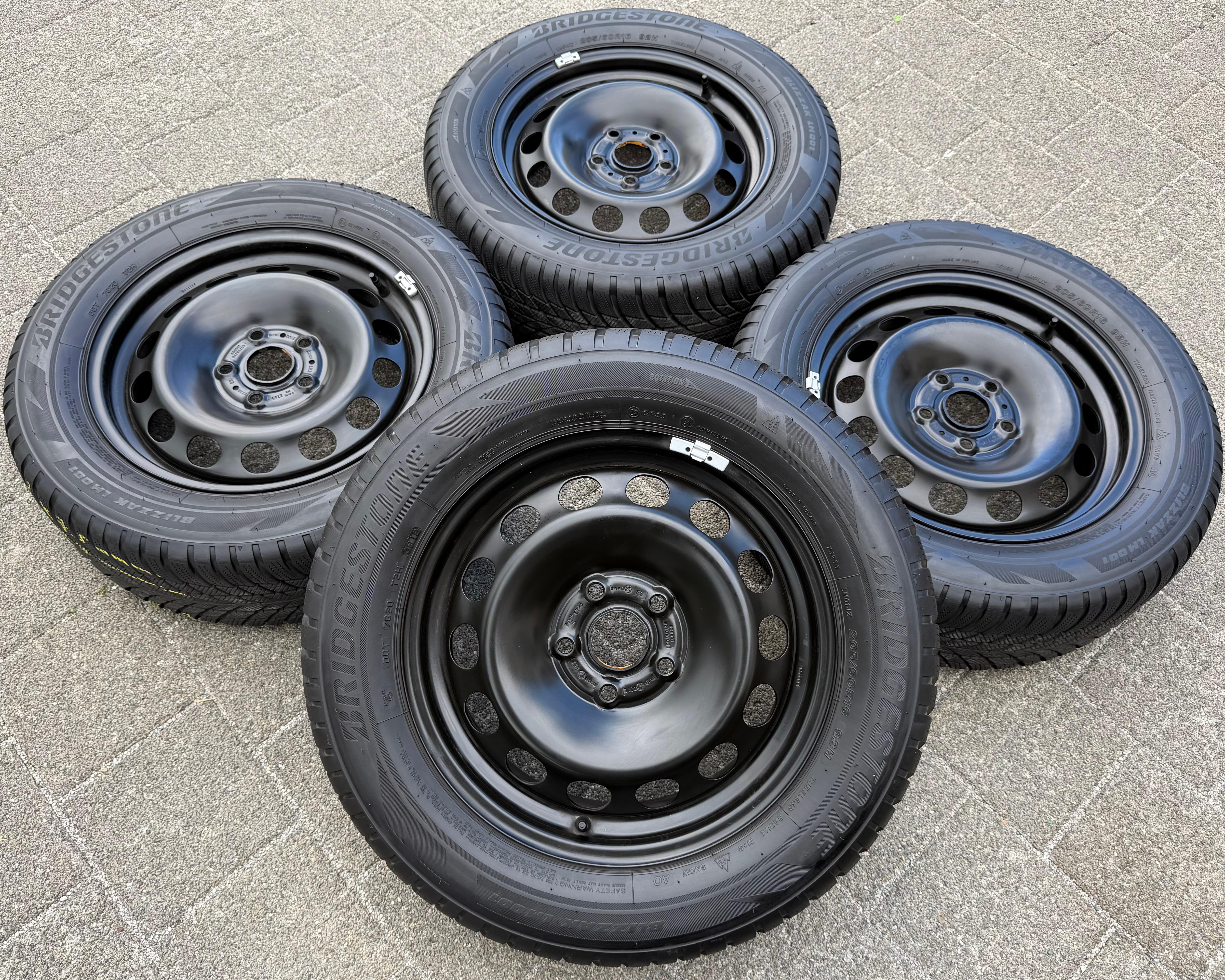 4 Winterräder Audi Q2 GA VW T-Roc Skoda Karoq 205/60R16 92H Bridgestone 5Q0601027AM