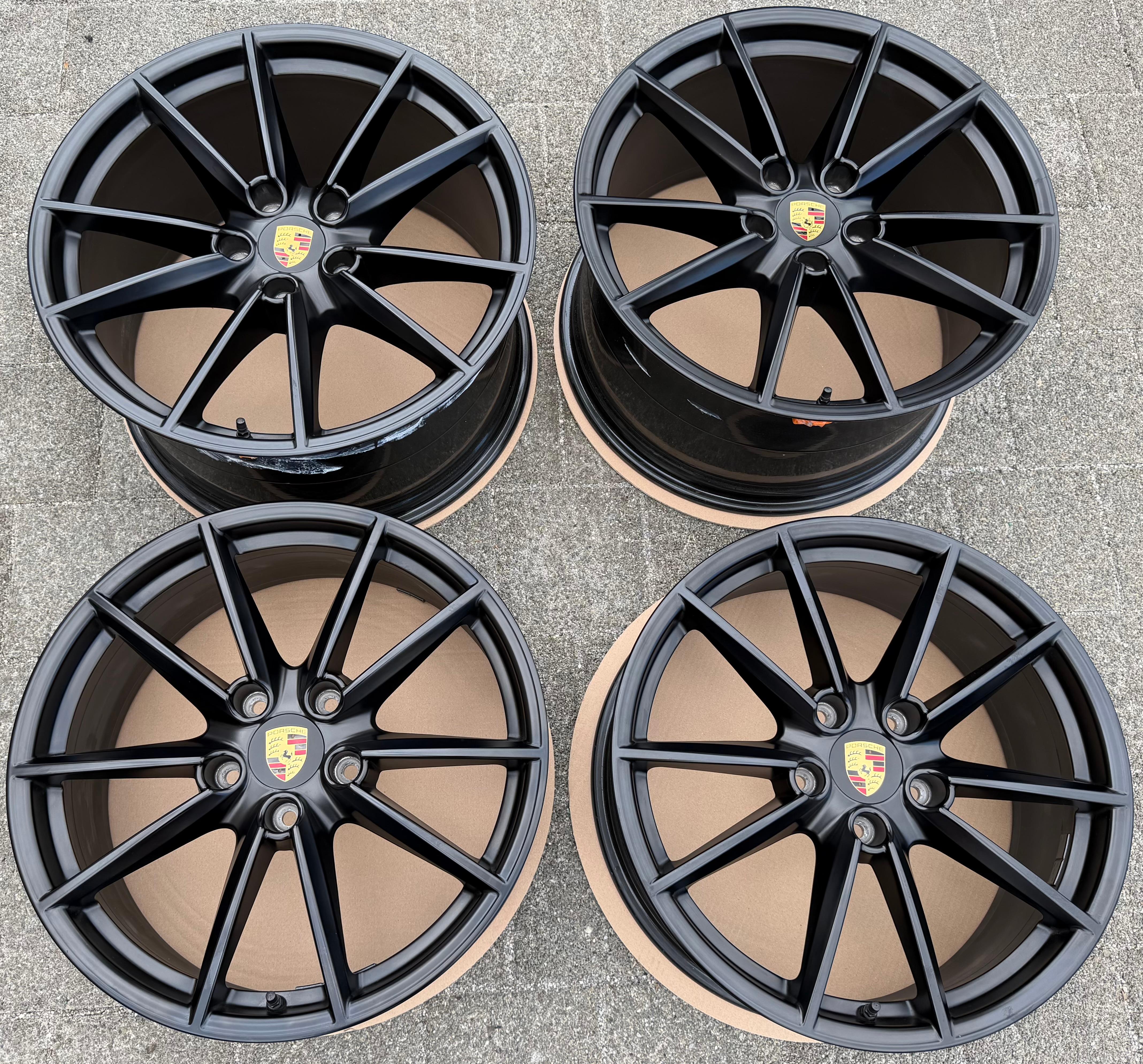 4 ORIGINAL 20" 21" ALUFELGEN FELGEN PORSCHE 911 992 SCHWARZ 8,5x20 ET53 11x21