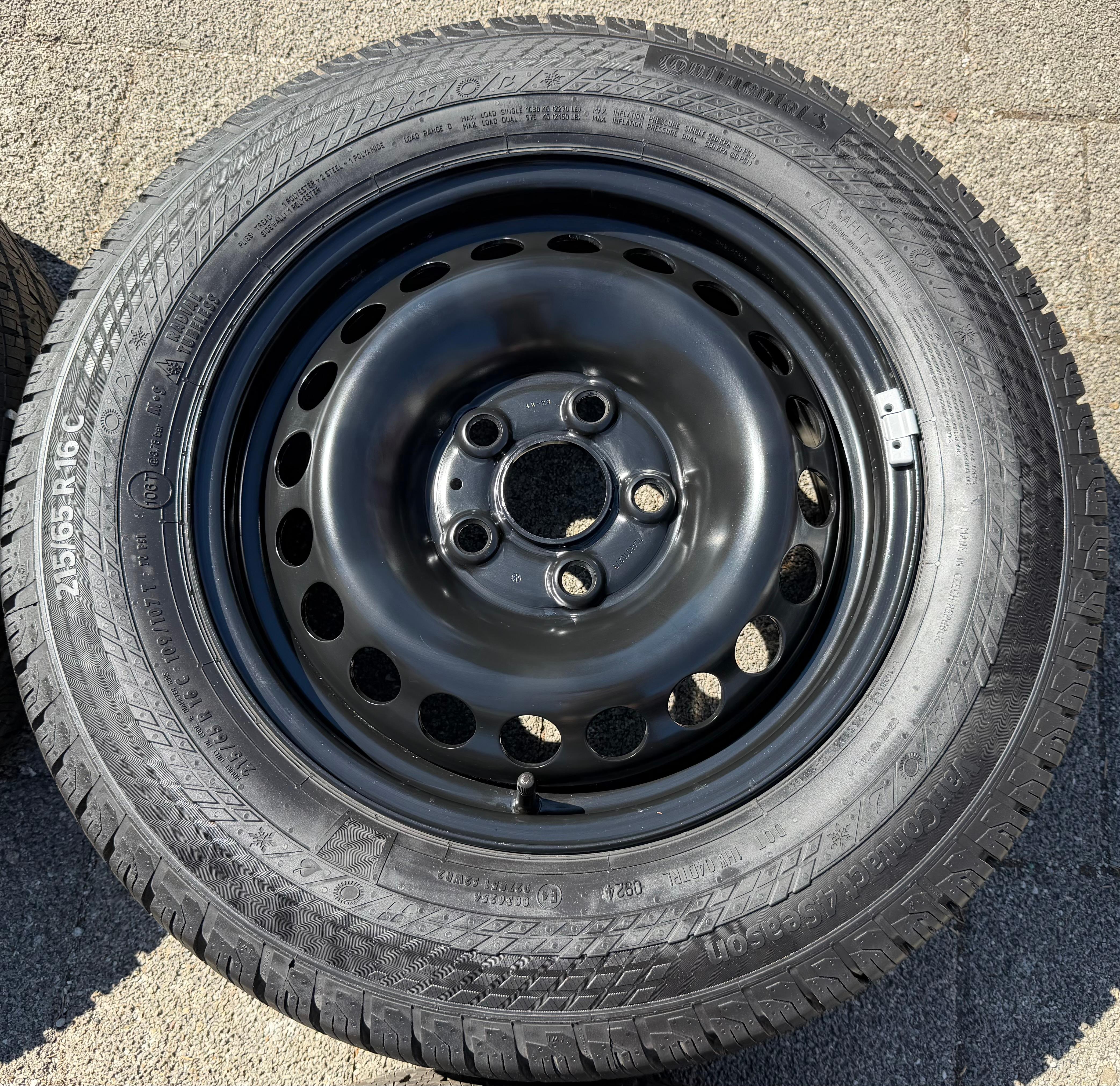 4 neumáticos para todas las estaciones para furgoneta VW T5 y T6, 215/65R16C 109/107T, Continental 2024, M+S
