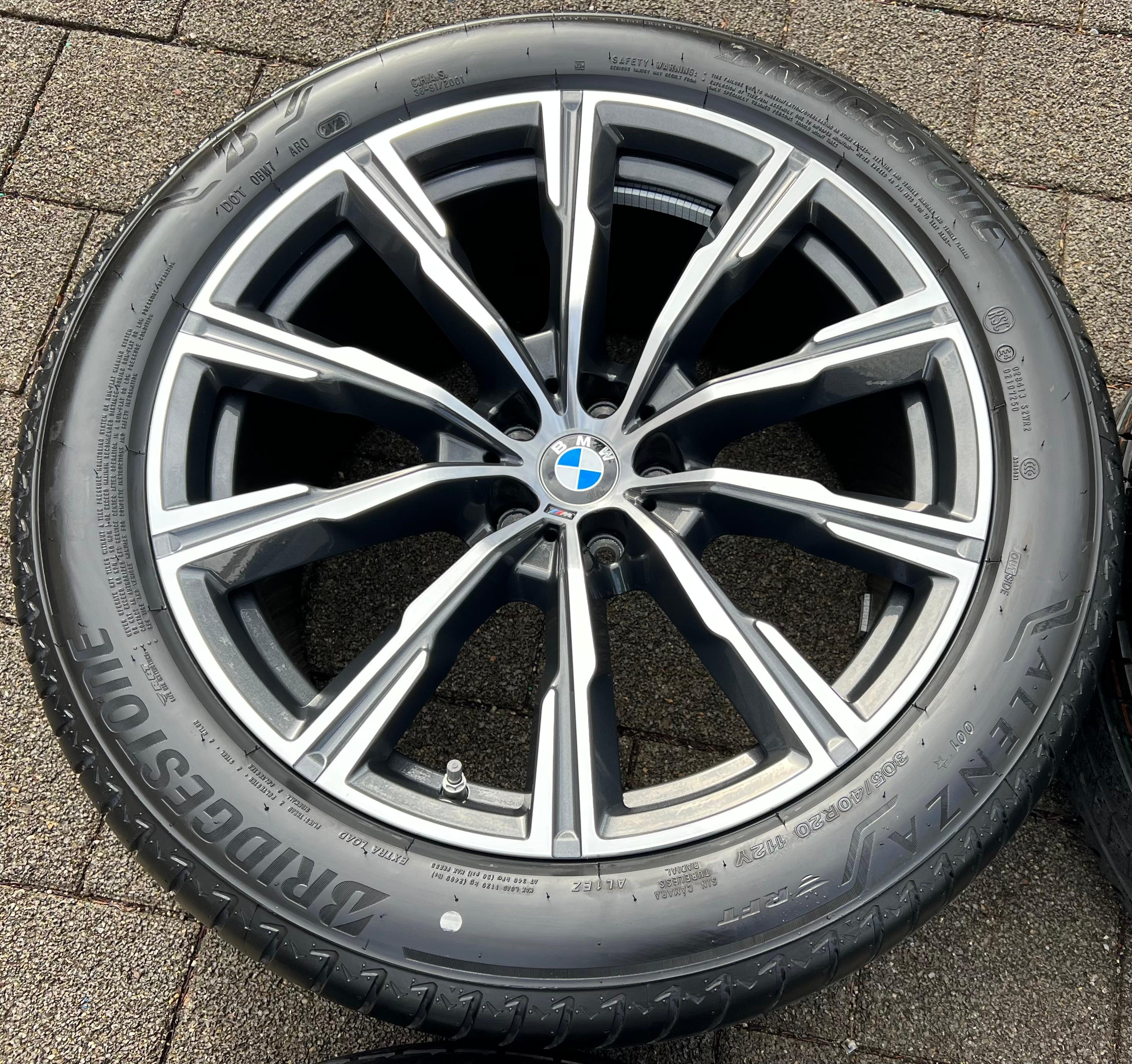 4 ROUES D'ÉTÉ ORIGINALES 20" EN ALUMINIUM BMW X5 G05 X6 G06 STYLING M740 275/45R20 110Y 305/40R20 112Y