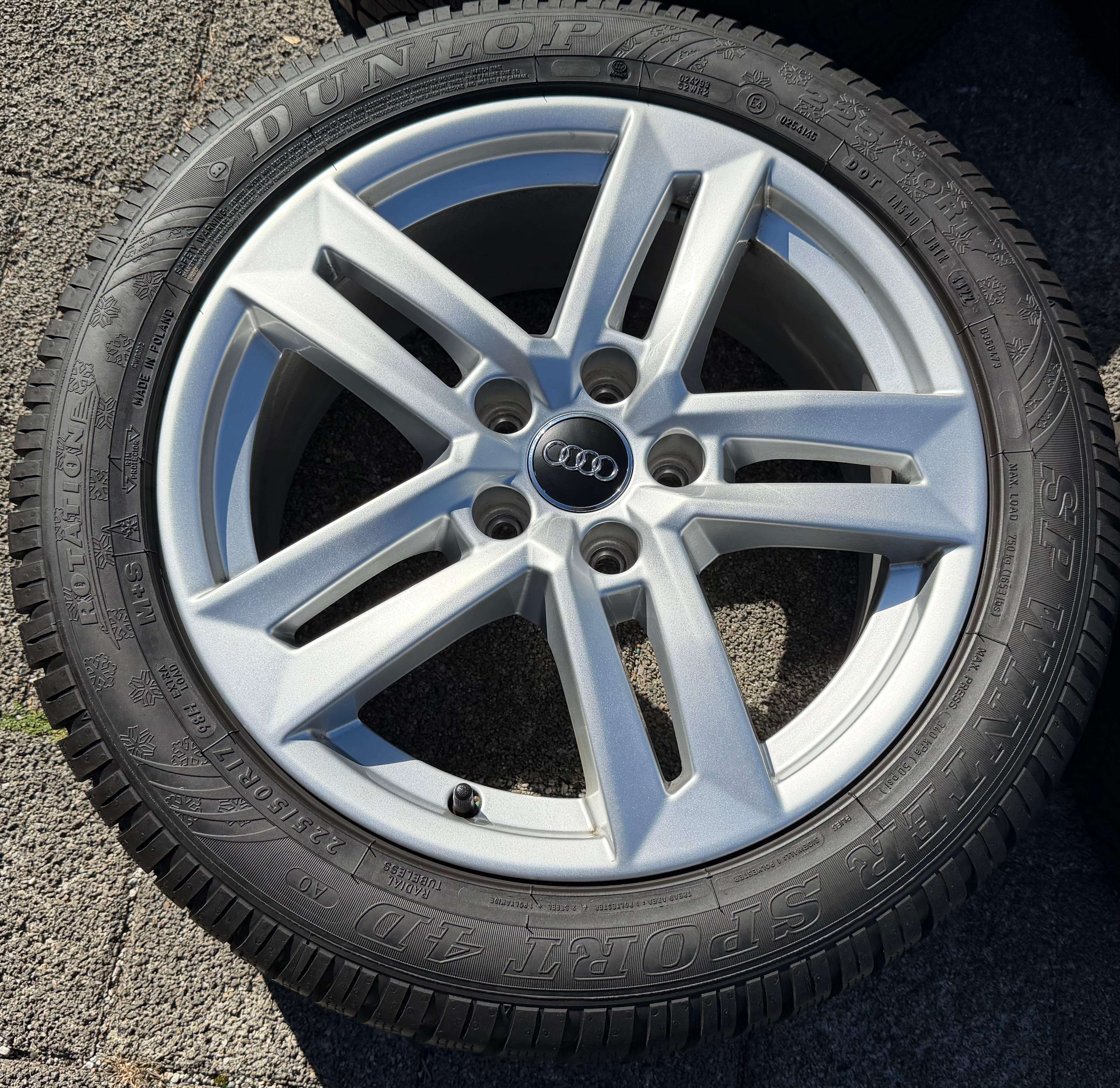 4 Original 17" Alu Winterräder Audi A4 B9 8W 8W0601025P 225/50R17 98H Dunlop 2022