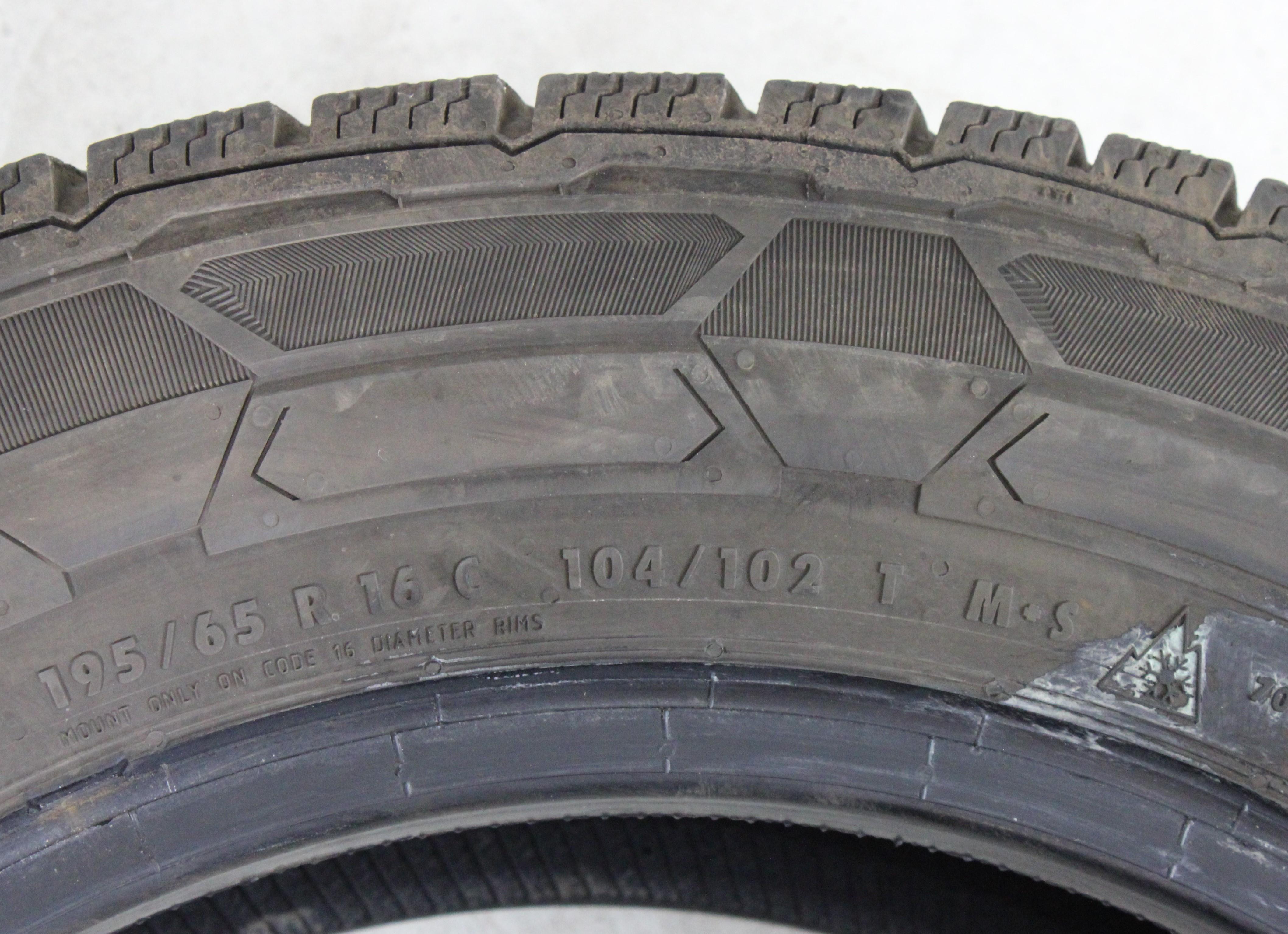 1 x 195/65R16C 104/102T Pneus hiver Continental VanContact Winter 5,5-6mm 2022