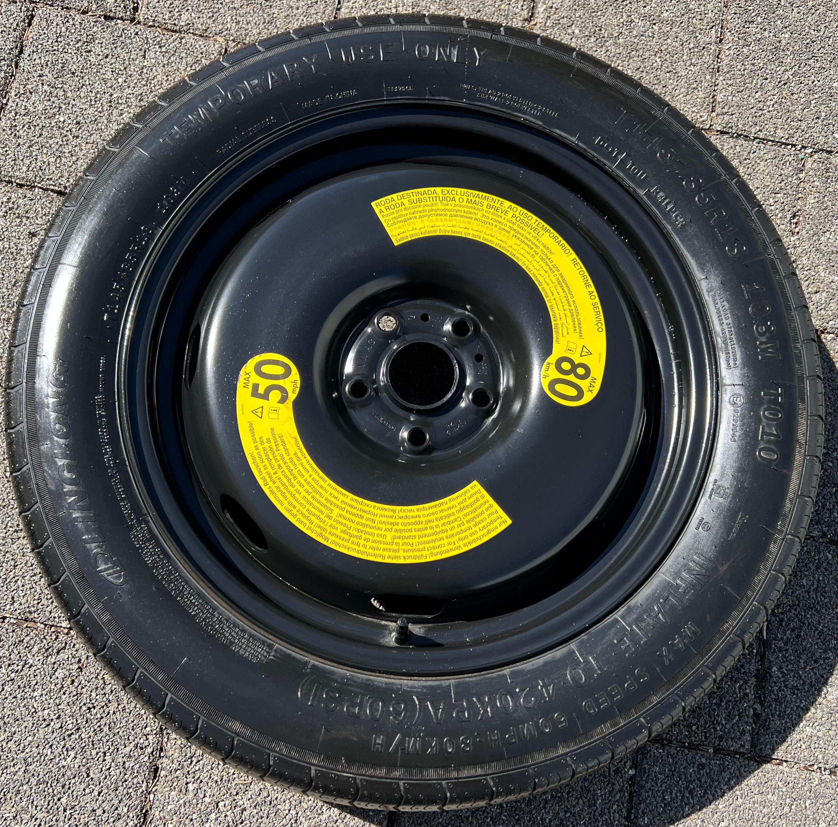 1 X RESERVERAD NOTRAD AUDI Q3 F3 SEAT TARRACO SKODA KODIAQ VW TIGUAN 5QF601027H