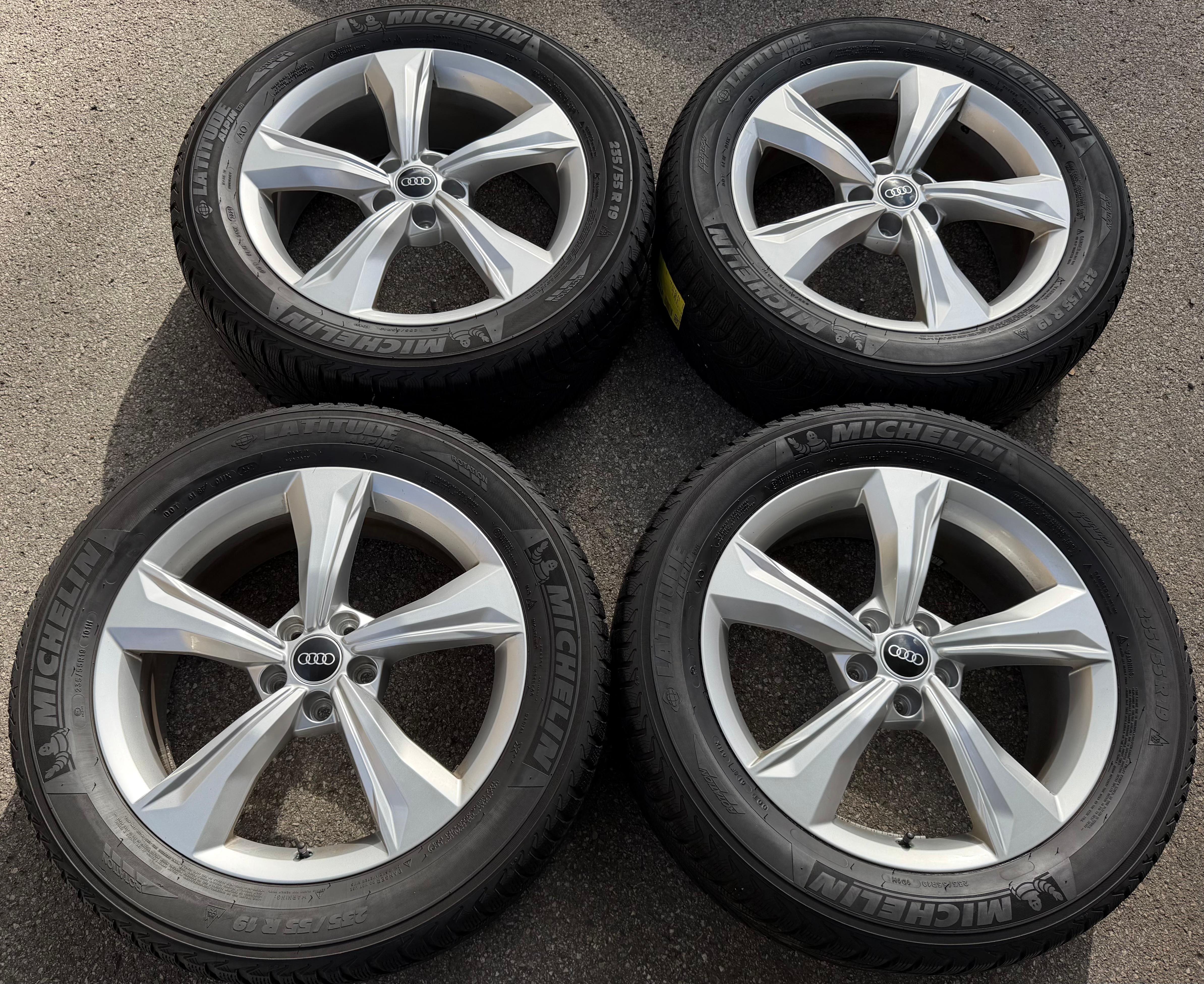 4 ruedas de invierno de aleación originales de 19" para Audi Q5 SQ5 FY 80A601025K 235/55R19 101H Michelin 2021