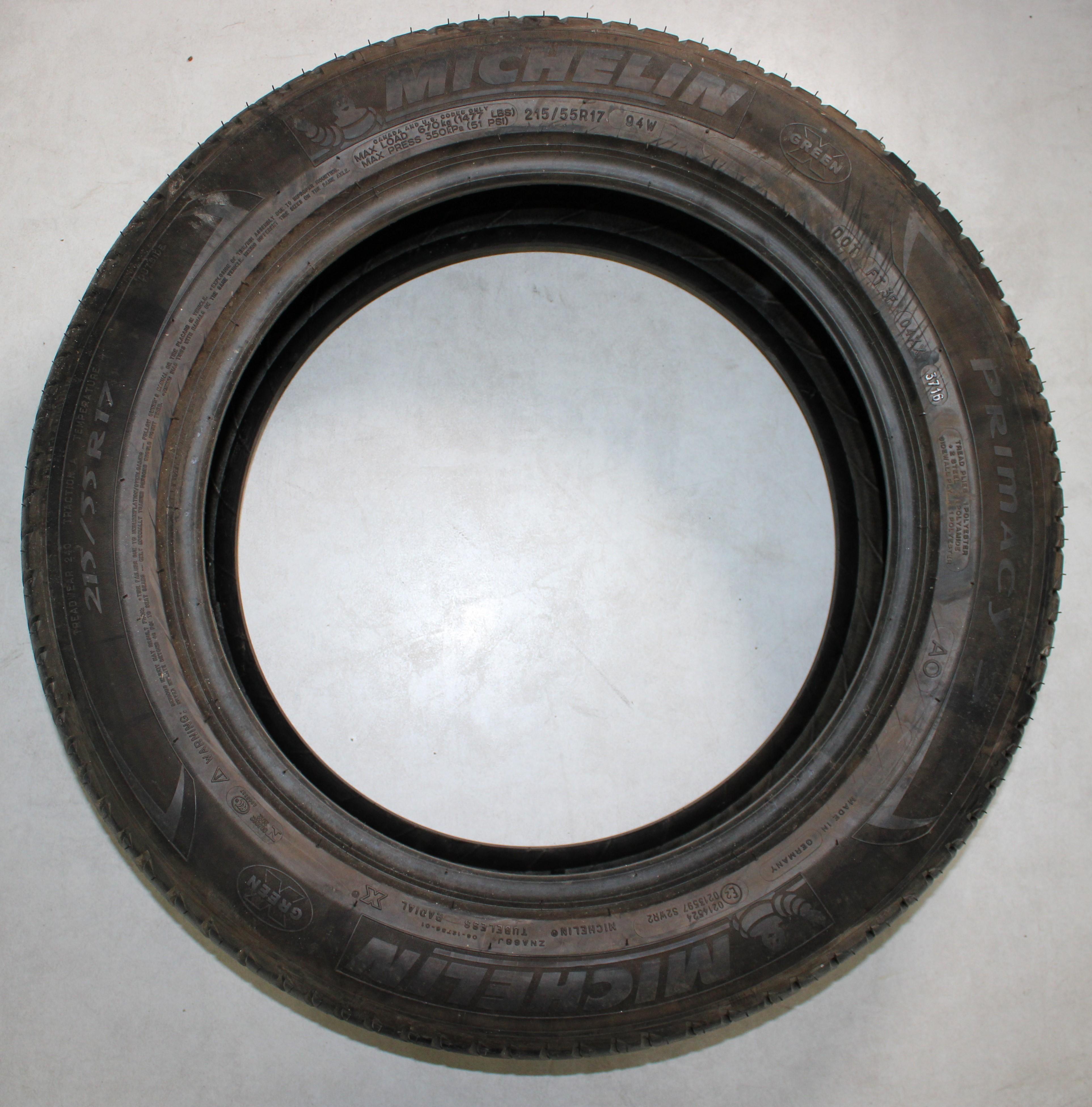 4 x 215/55R17 94W Sommerreifen Michelin Primacy 3 AO VolleS Profil 2016