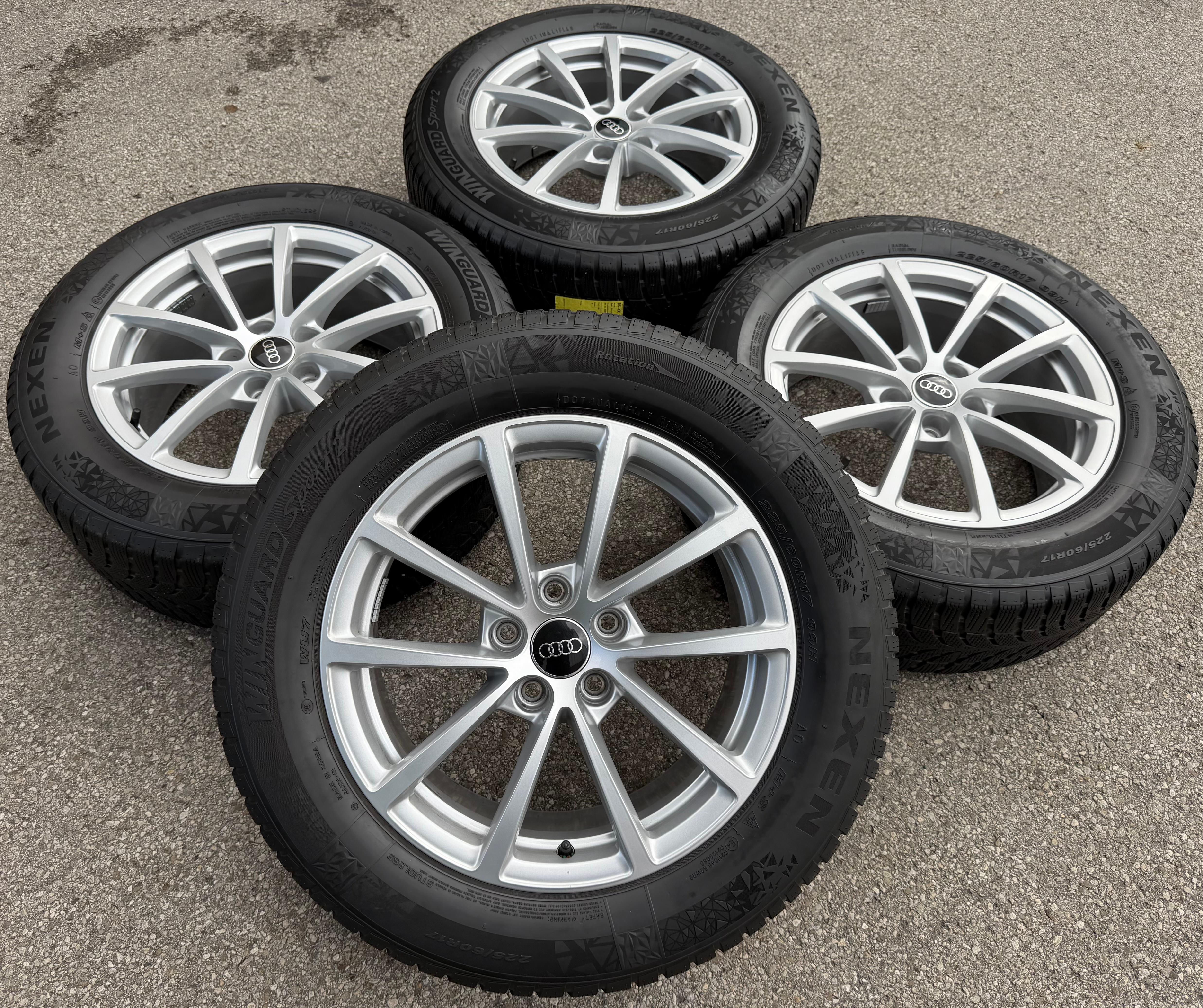 4 ruedas de invierno de aleación originales de 17" para Audi A6 4K C8 F2 225/60R17 99H 4K0601025 Nexen