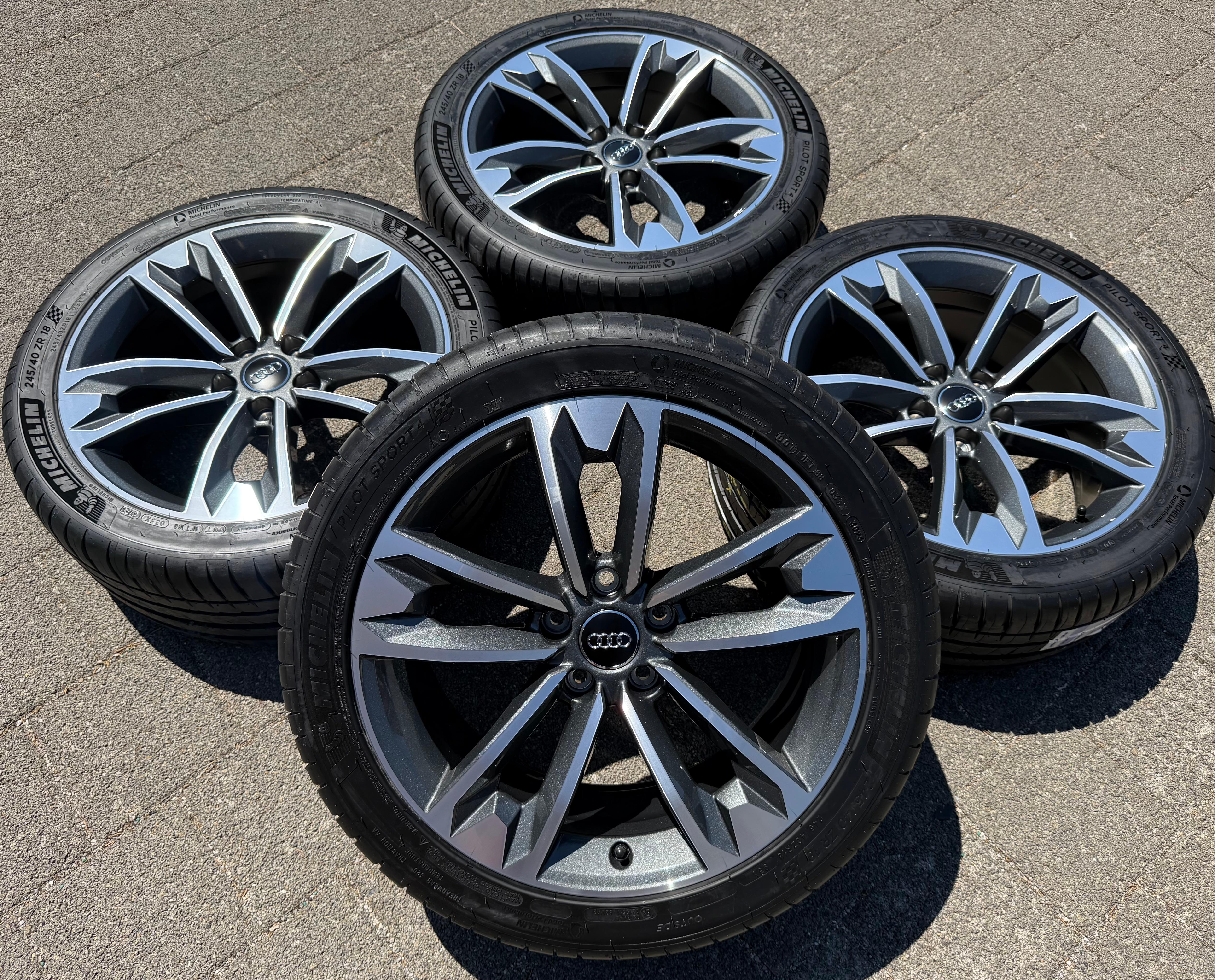 4 llantas de aluminio Sommer originales de 18" para Audi A5 S5 8W 8W9601025C 245/40R18 93Y Michelin, nuevas