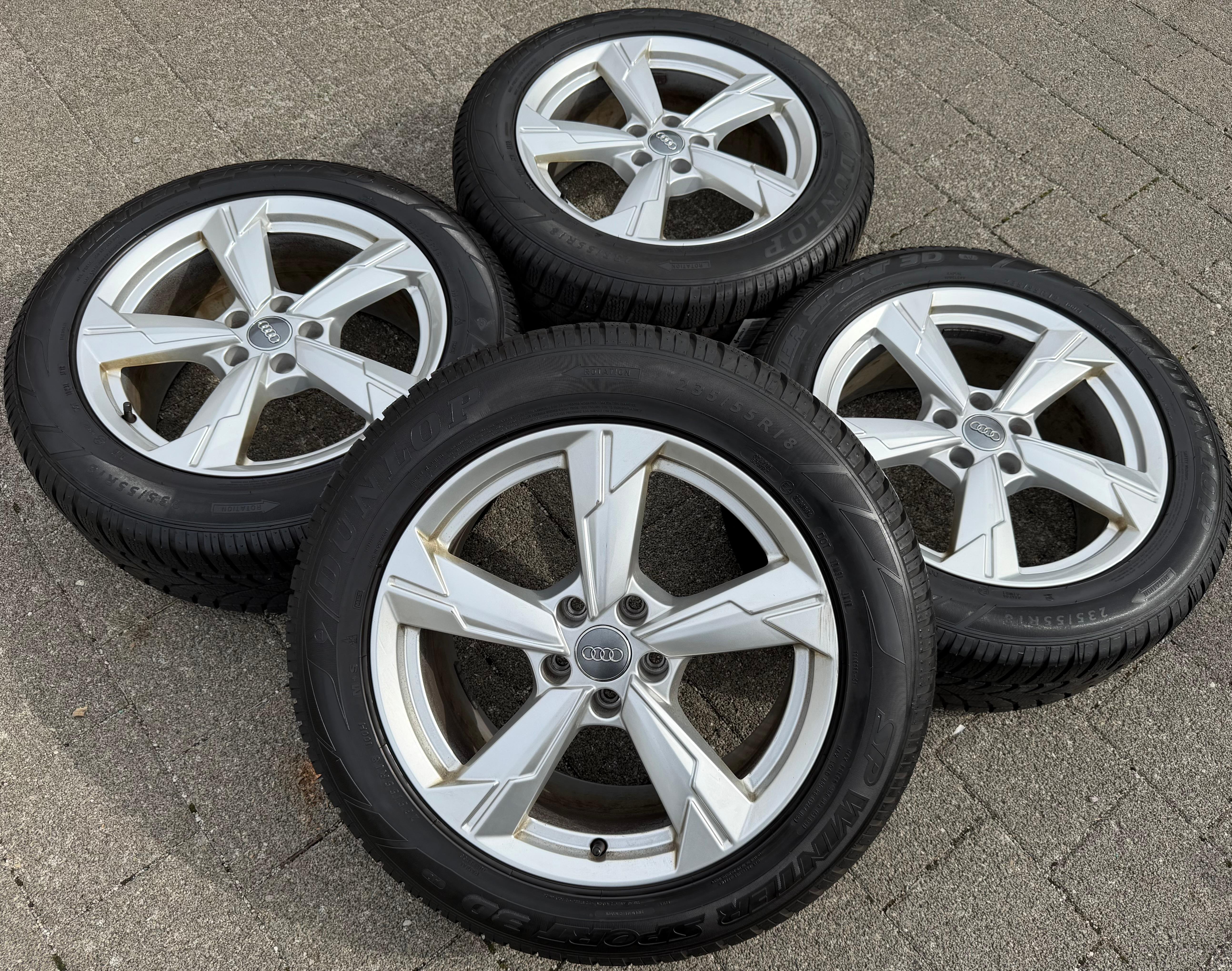 4 Original 18" Alu Winterräder Audi A6 Allroad 4K C8 4K0601025D 235/55R18 100H Dunlop
