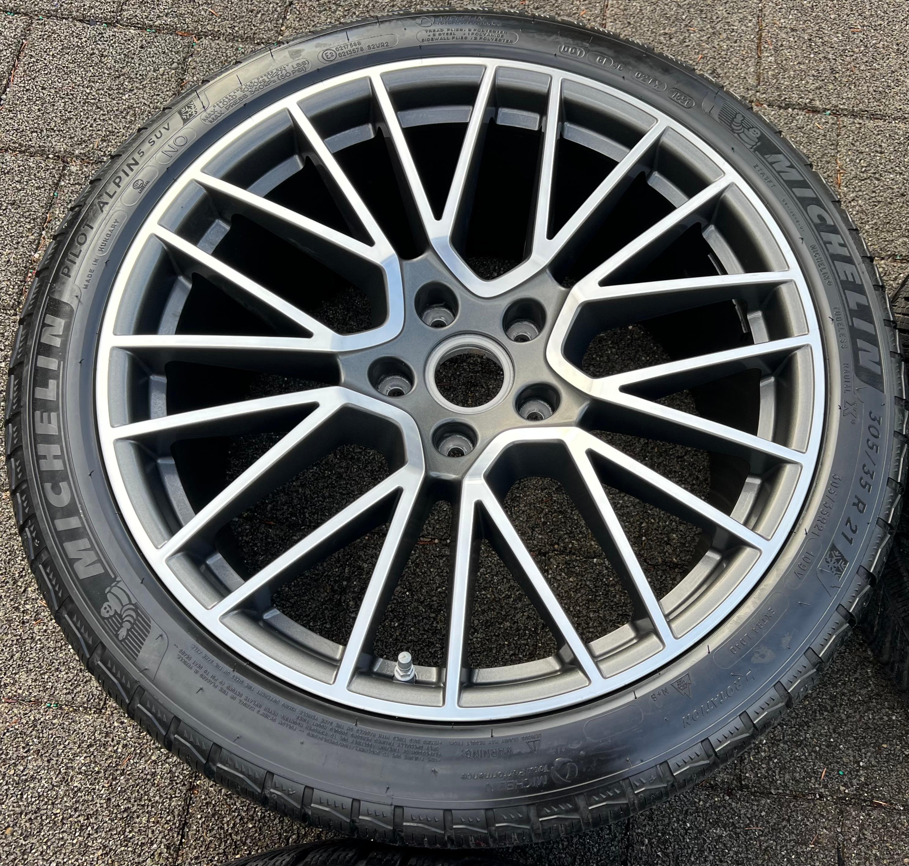 4 ORIGINAL 21" ALU WINTERRÄDER PORSCHE CAYENNE 9YA MICHELIN RDKS
