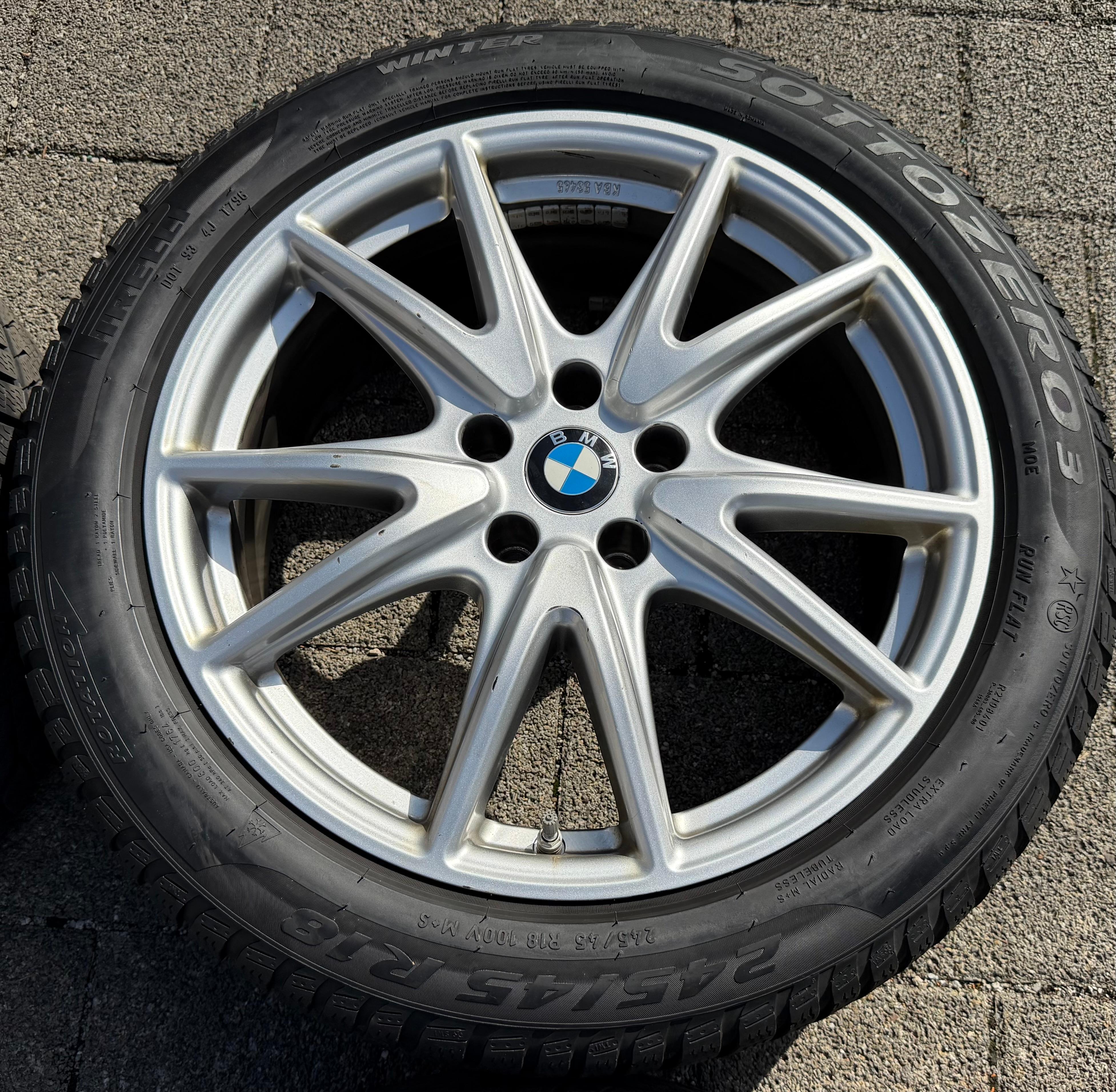 4 Alu 18" Winterräder BMW 5er Reihe G30 G31 245/45R18 100V Pirelli 2023 RDKS