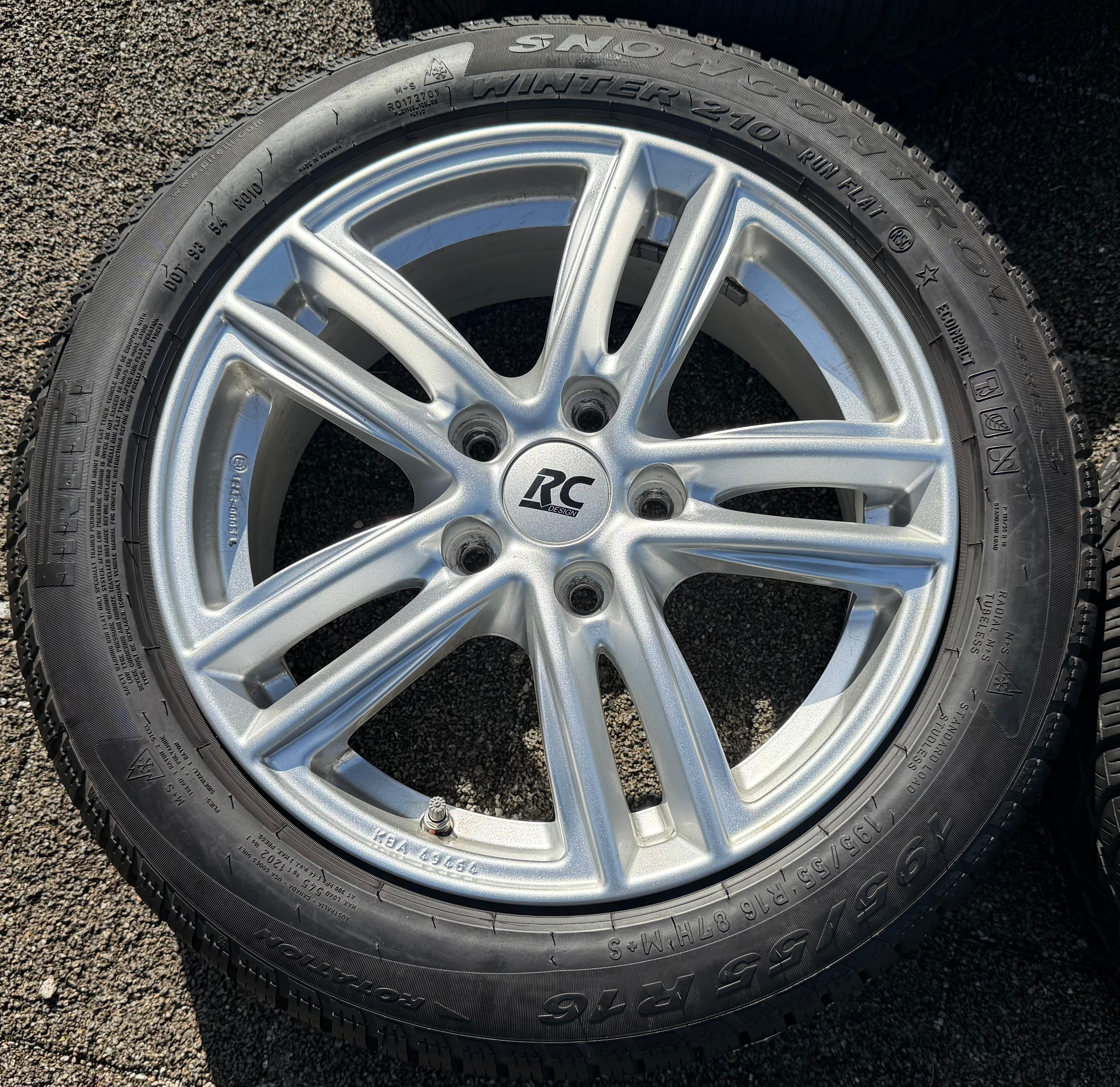 4 Alu Winterräder Mini Cooper F55 F56 F57 195/55R16 87H Pirelli Runflat 2022 RDKS