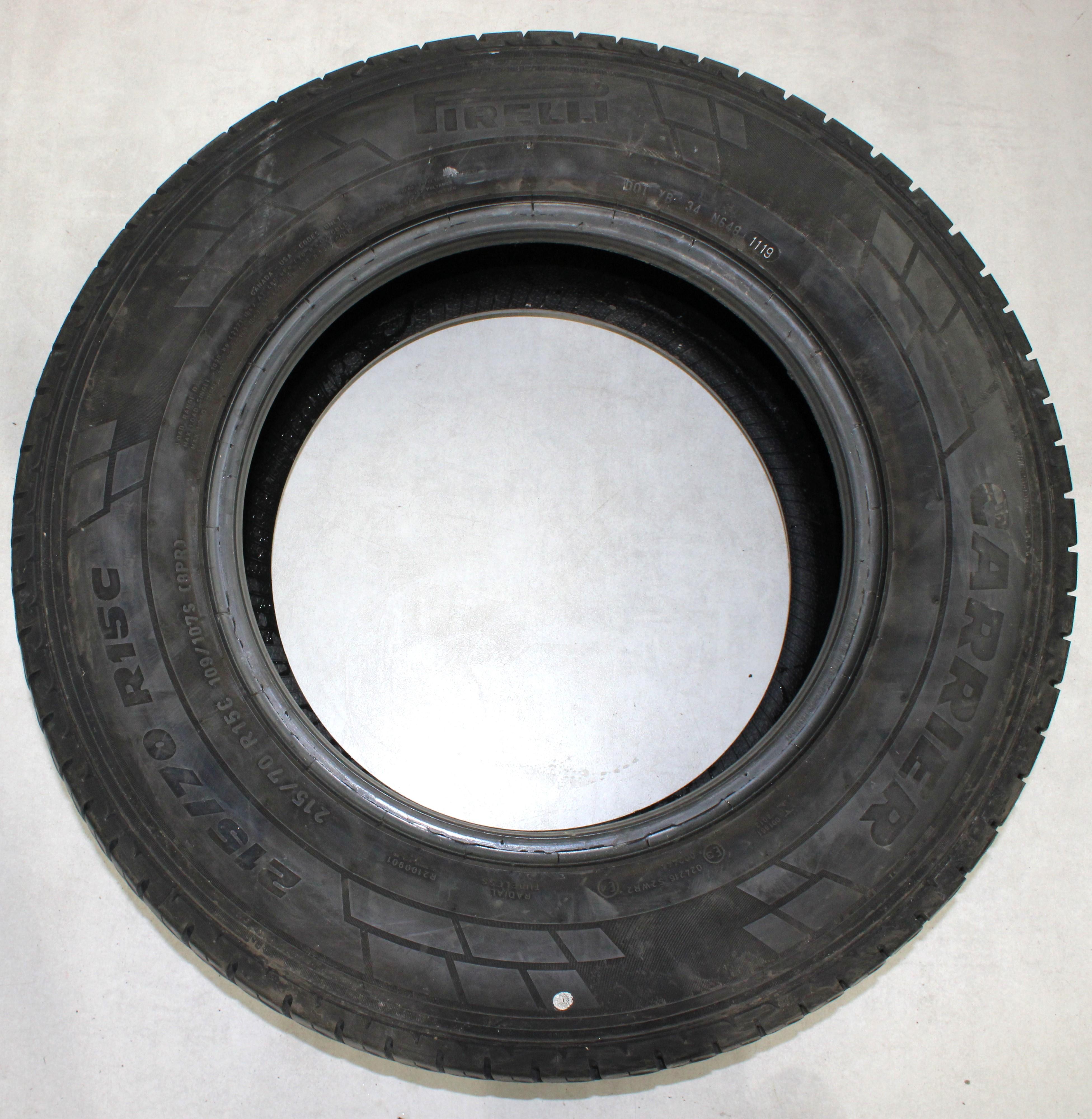 4 x 215/70R15C 109/107S Sommerreifen Pirelli Carrier 2x6-6,5mm/2x8-8,5mm 2019