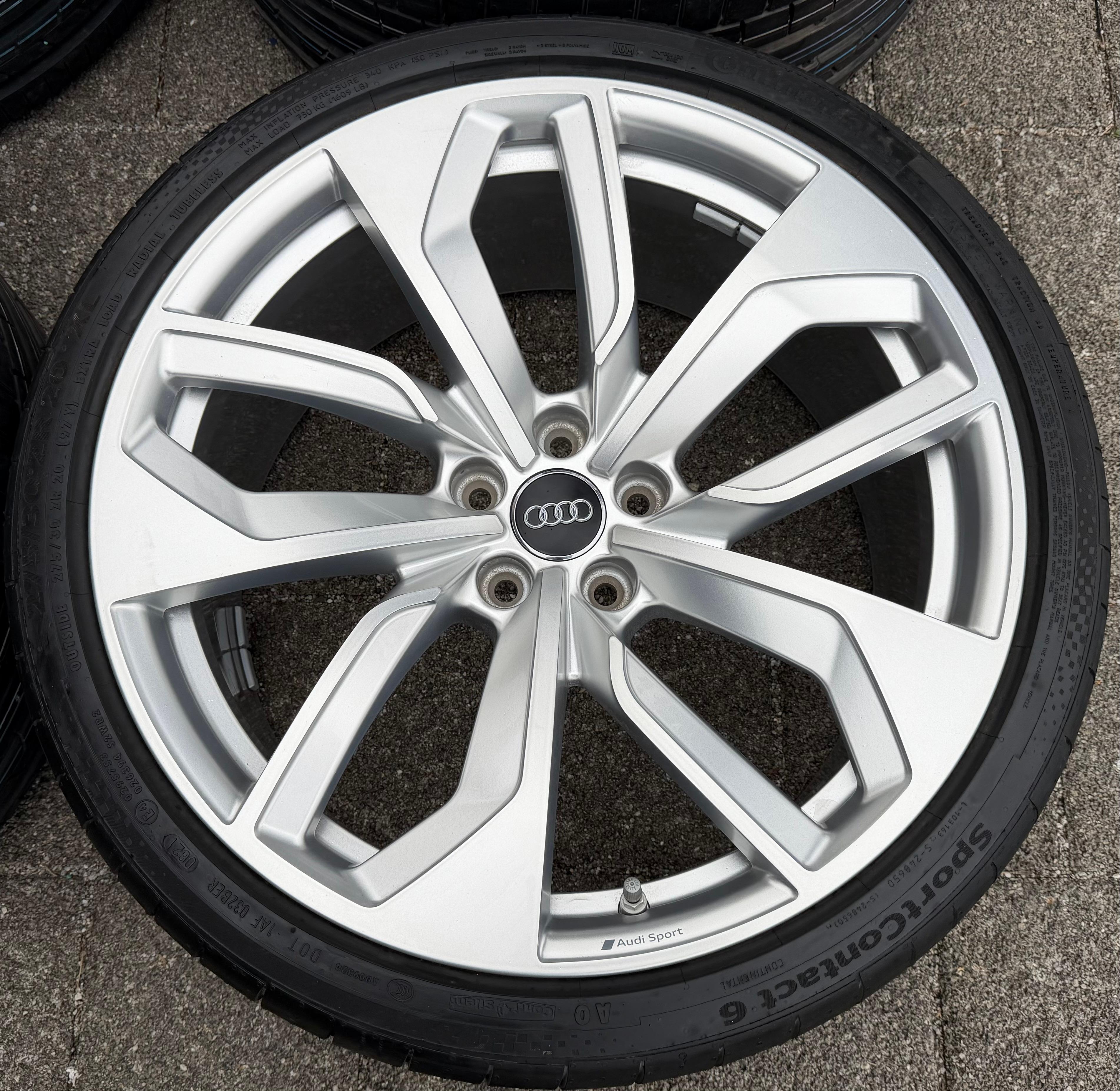 4 ruedas de verano de aluminio originales de 20" AUDI RS4 RS5 8W 275/30R20 97Y 8W0601025DB Continental