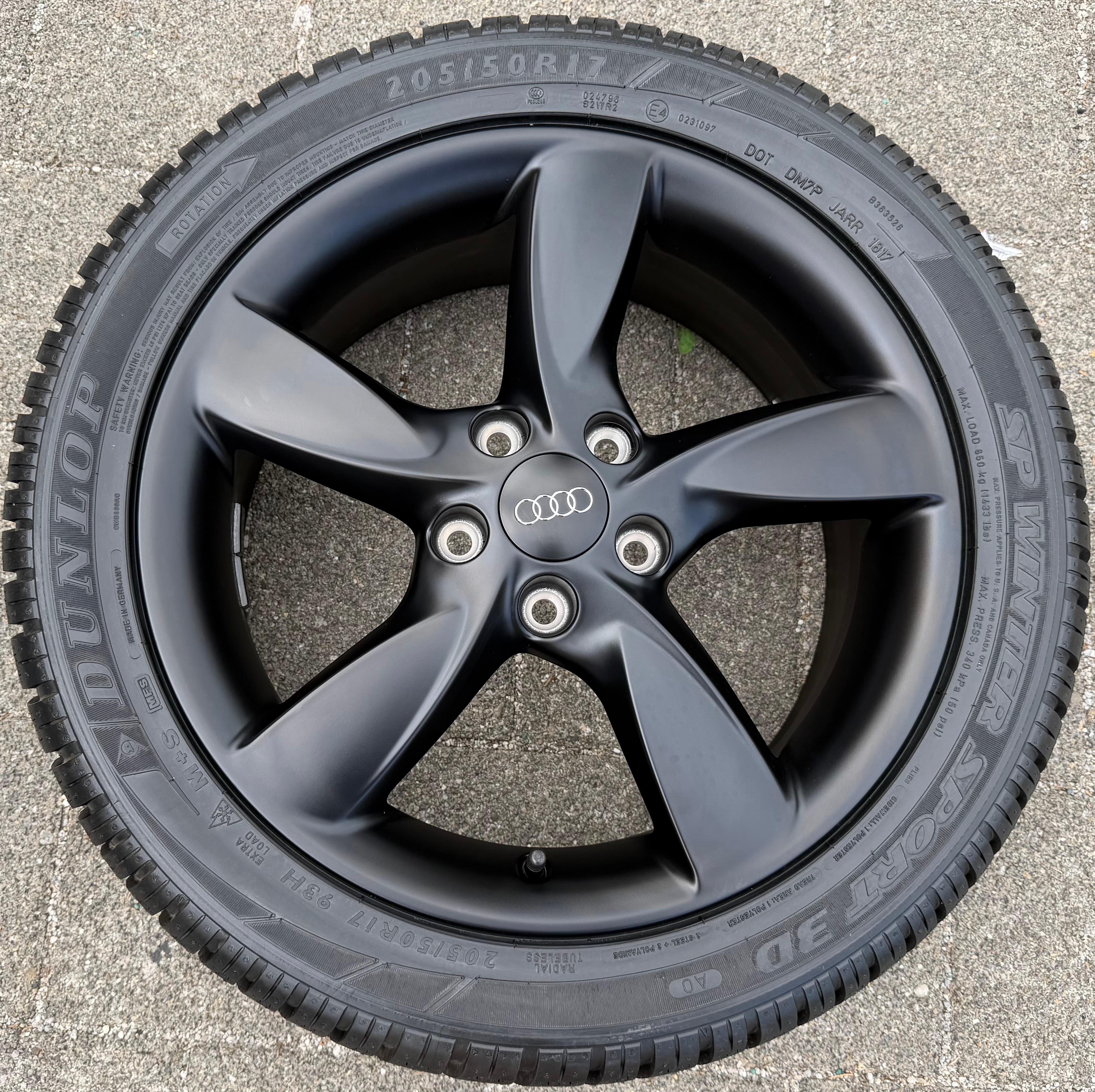 1 jante alu d'origine 17" pour Audi A3 S3 8V, référence 8V0071497, 6x17 ET48, noir mat, NEUVE
