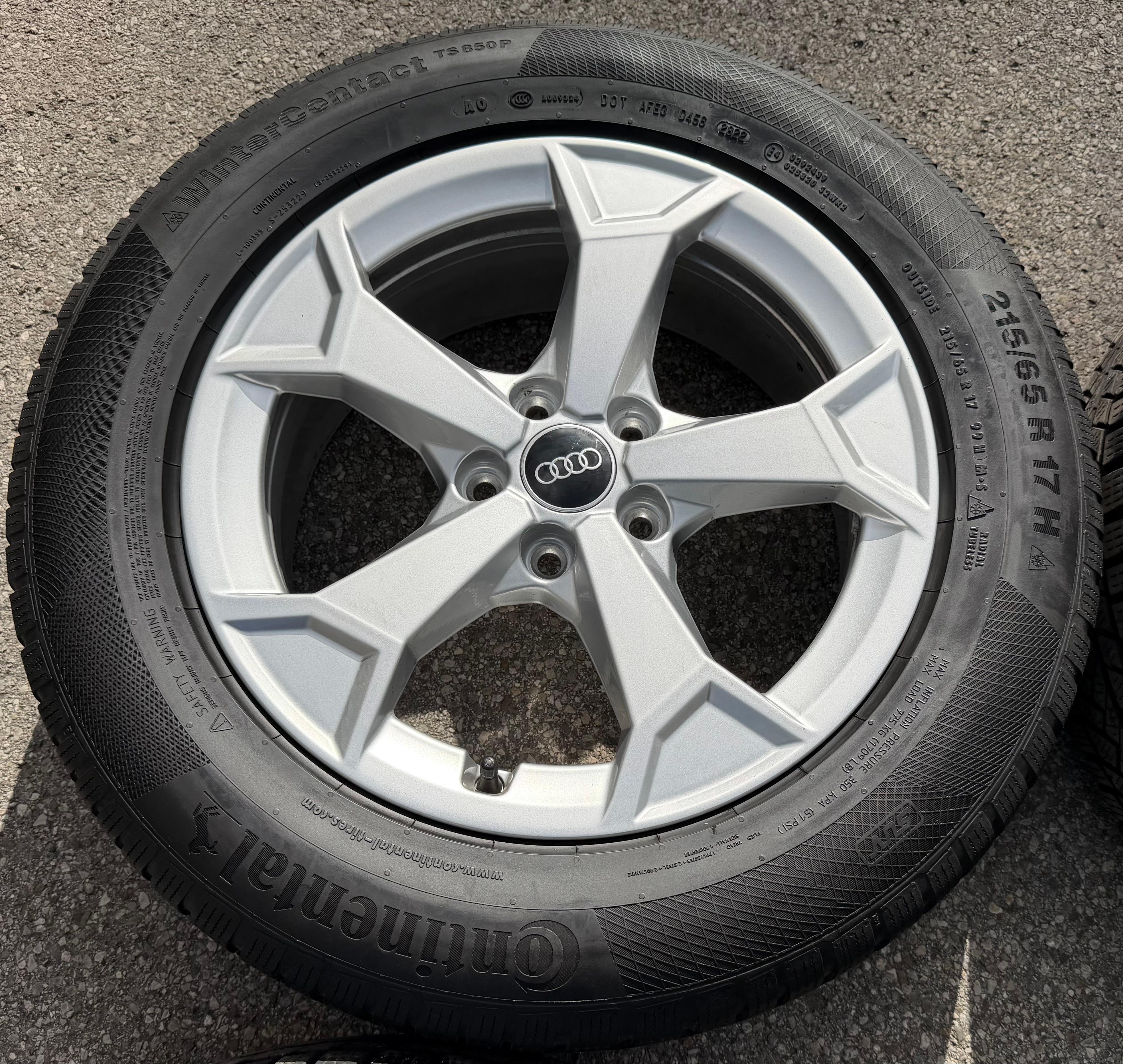 4 ruedas de invierno de aluminio originales de 17" para AUDI Q3 F3 F3N 215/65R17 99H Continental 2022