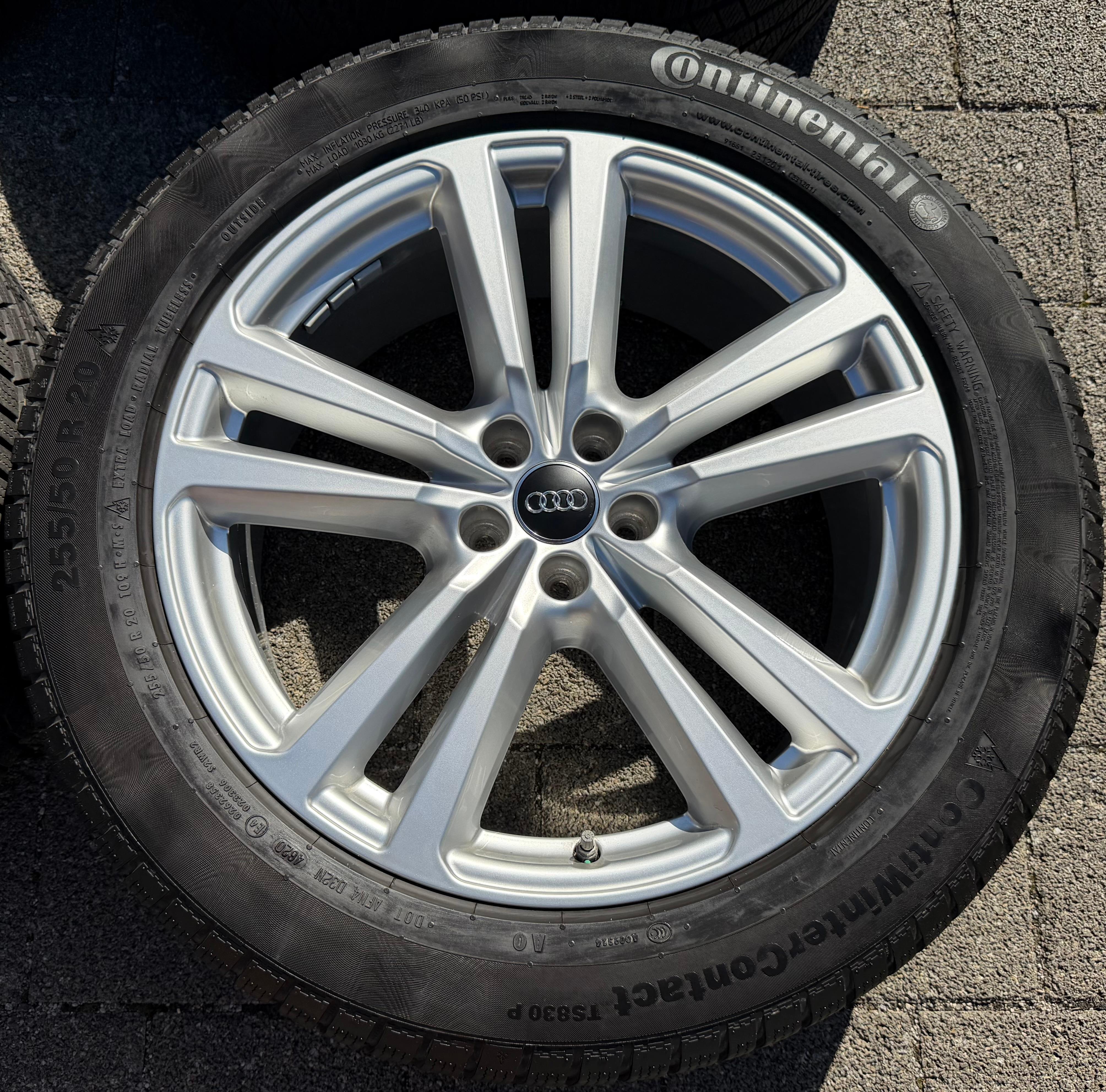 4 Original 20" Alu Winterräder Audi Q7 4M 255/50R20 109H 4M0601025G Winterreifen
