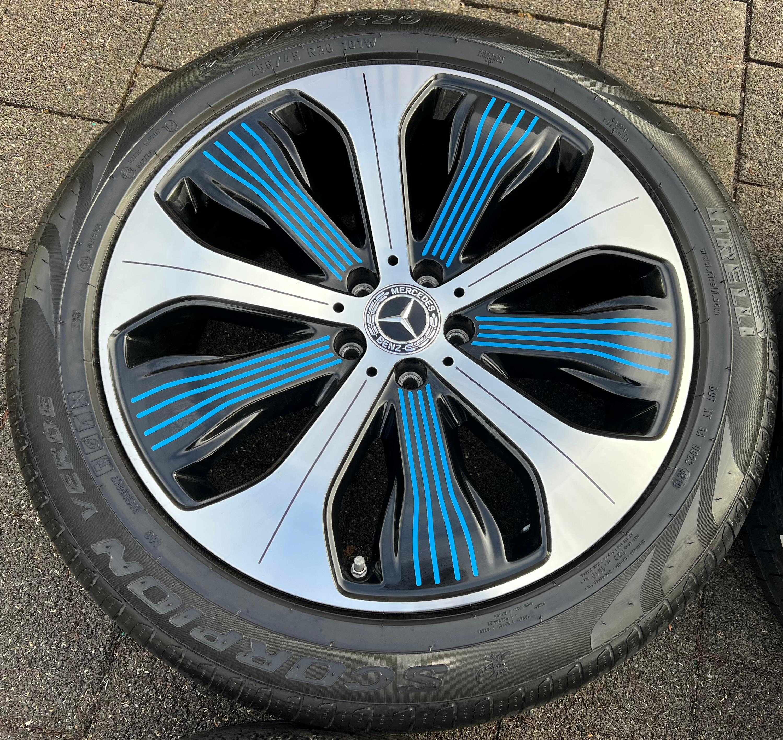 4 ROUES D'ÉTÉ ORIGINALES 20" EN ALUMINIUM MERCEDES BENZ EQC N293 A2934010300 A2934010500 FRANCO DOMICILE