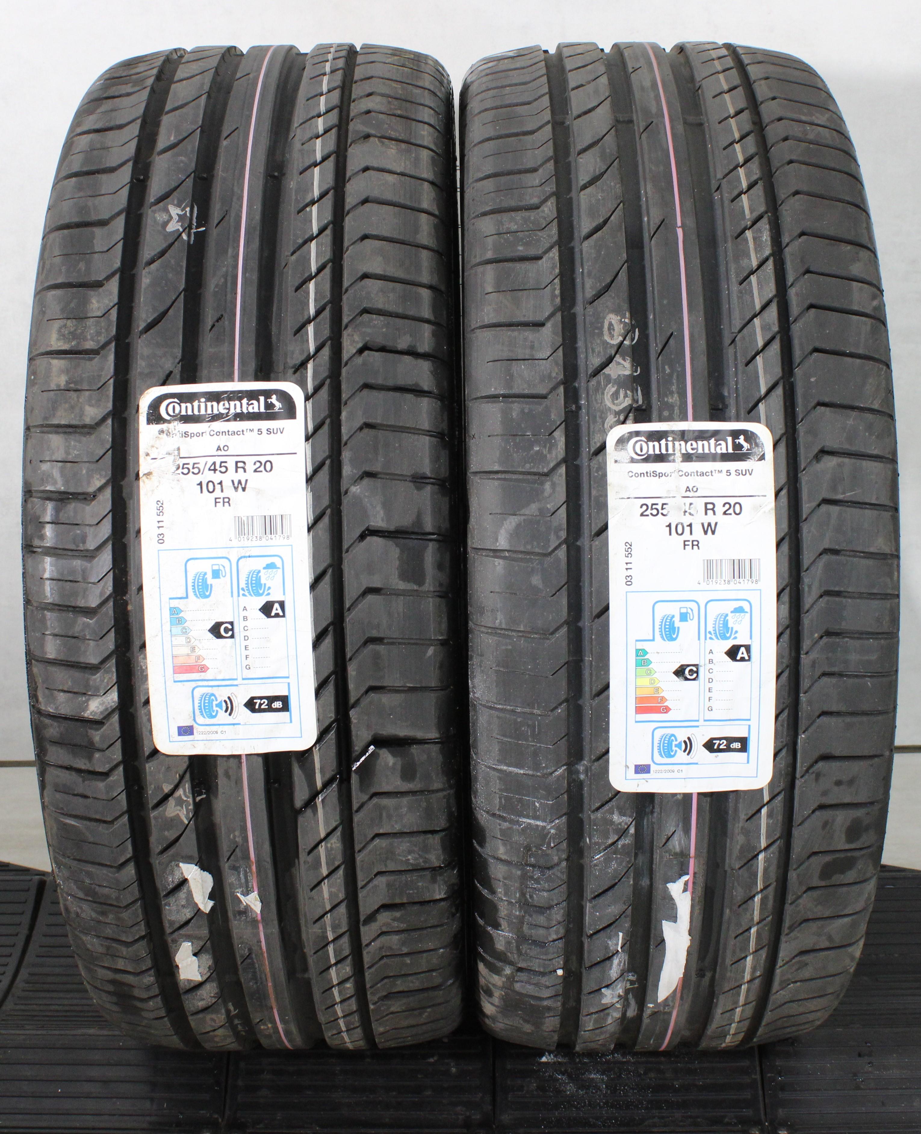 2 x 255/45R20 101W Sommerreifen Continental Sport Contact 5 AO NEU 2020