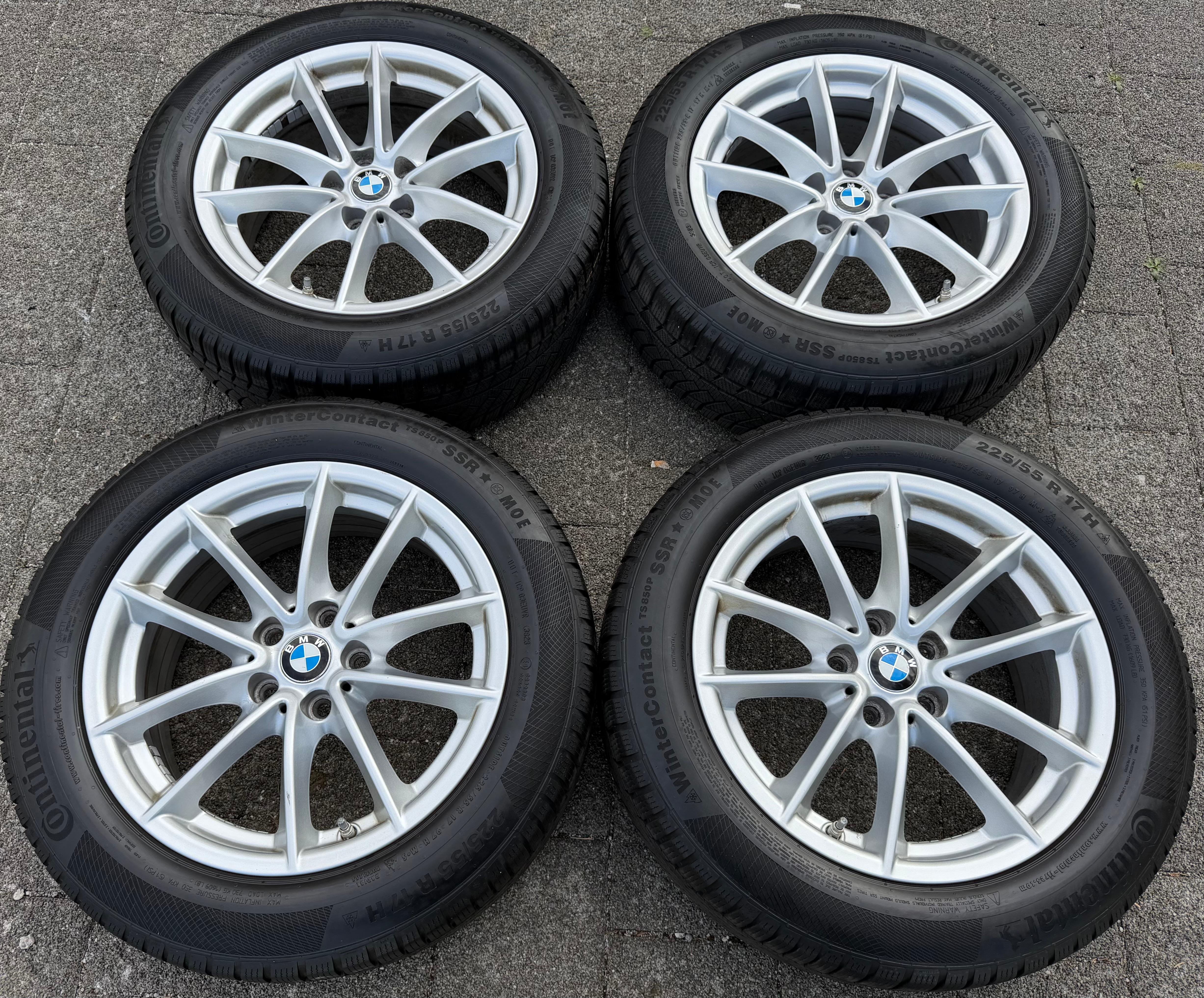4 roues hiver en alliage d’origine 17" BMW Série 5 G30 G31 225/55R17 97H Continental avec RDKS