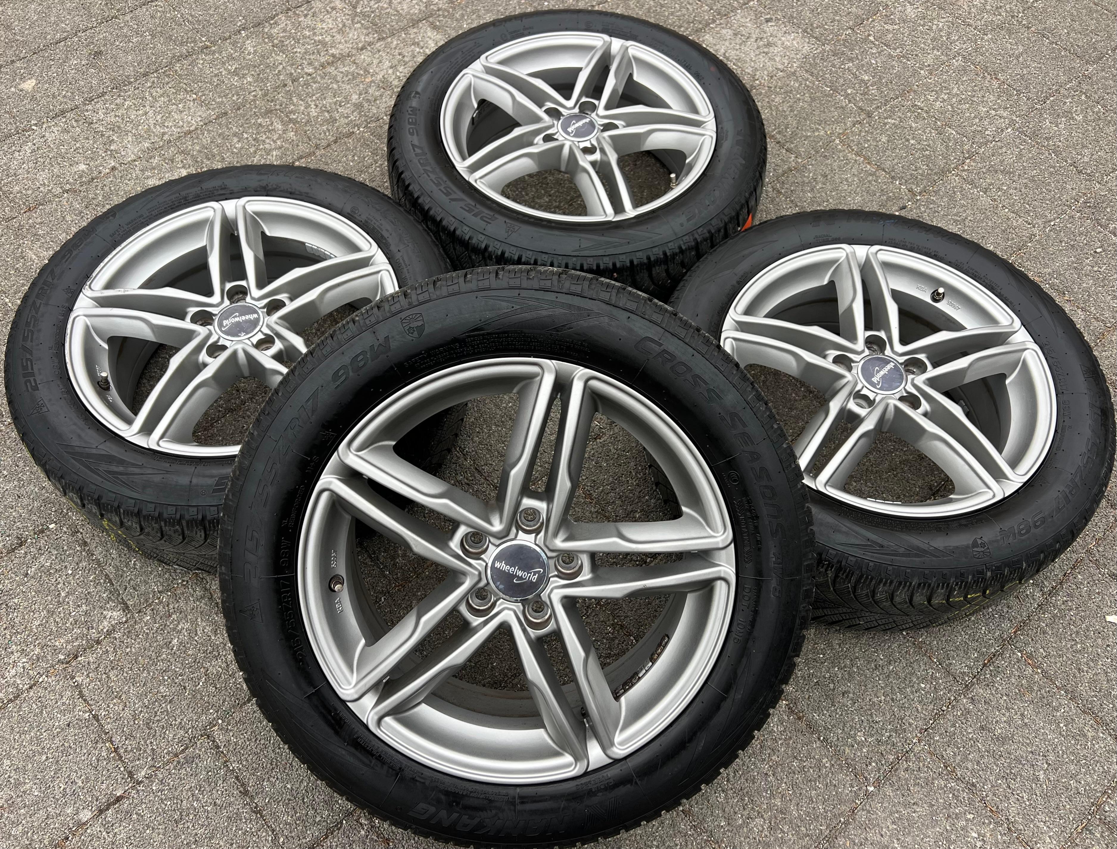 4 jantes en alliage 17 pouces pour VW Golf, Passat, Touran, Tiguan, T-Roc, Caddy, Seat Ateca, Skoda et Audi