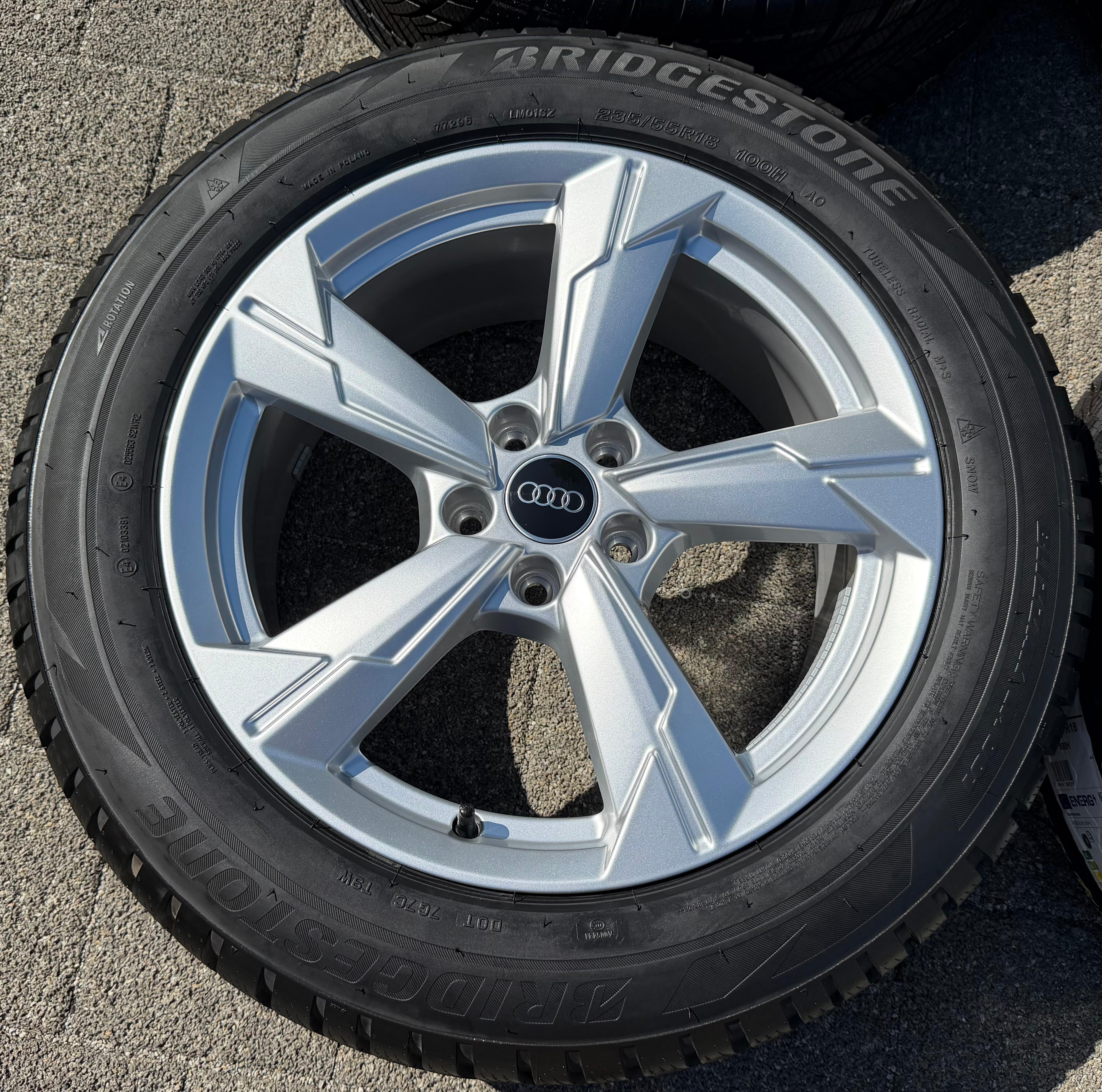 4 llantas de aluminio originales de invierno de 18" para Audi A6 Allroad 4K C8 4K0601025D 235/55R18 100H Bridgestone, NUEVAS