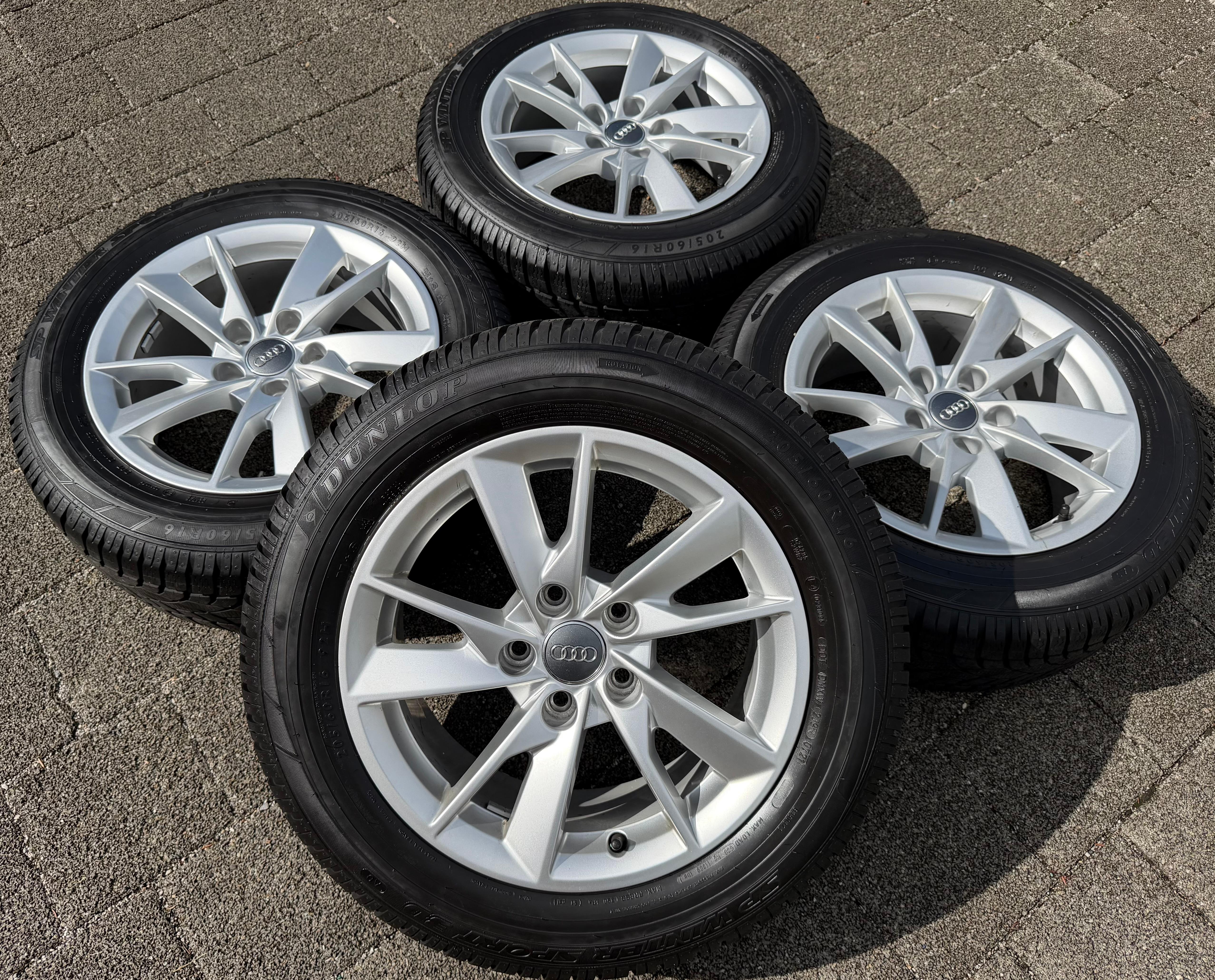 4 Original Alu Winterräder Audi A4 8W B9 8W0601025A 205/60R16 92H Dunlop