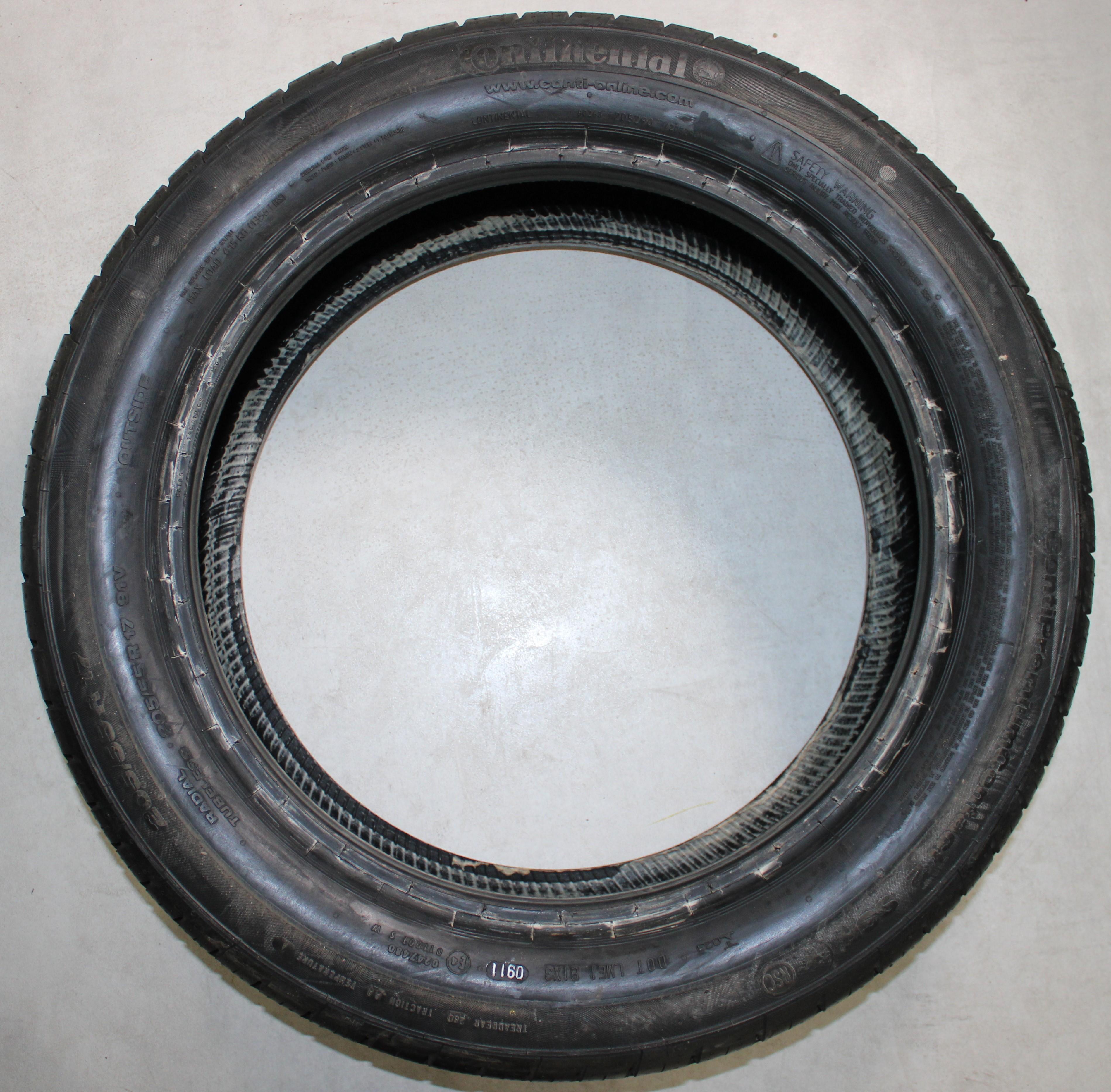 4 x 205/55R17 91V Sommerreifen Continental Premium Contact 2 SSR Runflat 7,5mm 2011 *