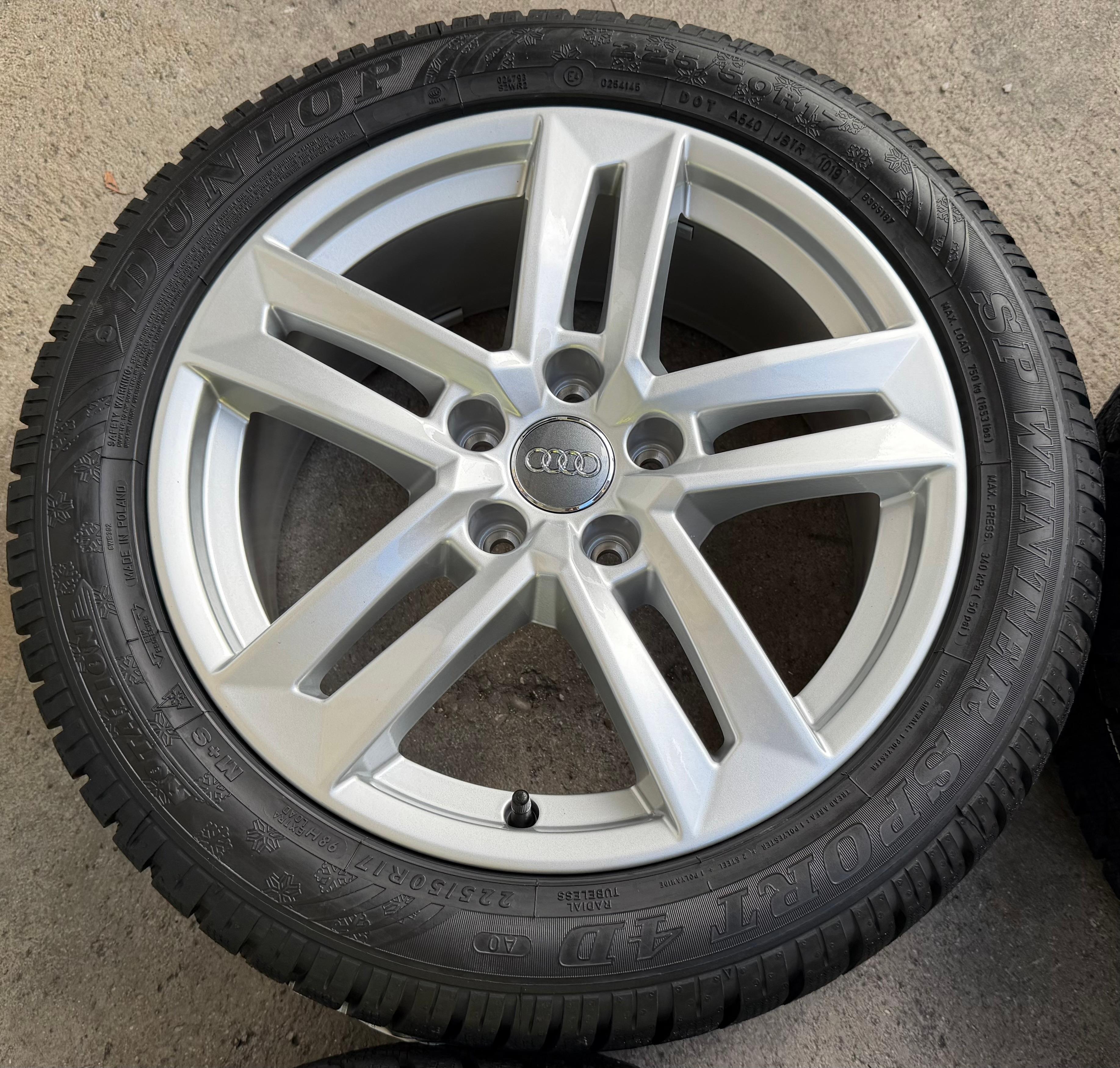 4 Original 17" Alu Winterräder Audi A4 B9 8W 8W0601025P 225/50R17 98H Dunlop
