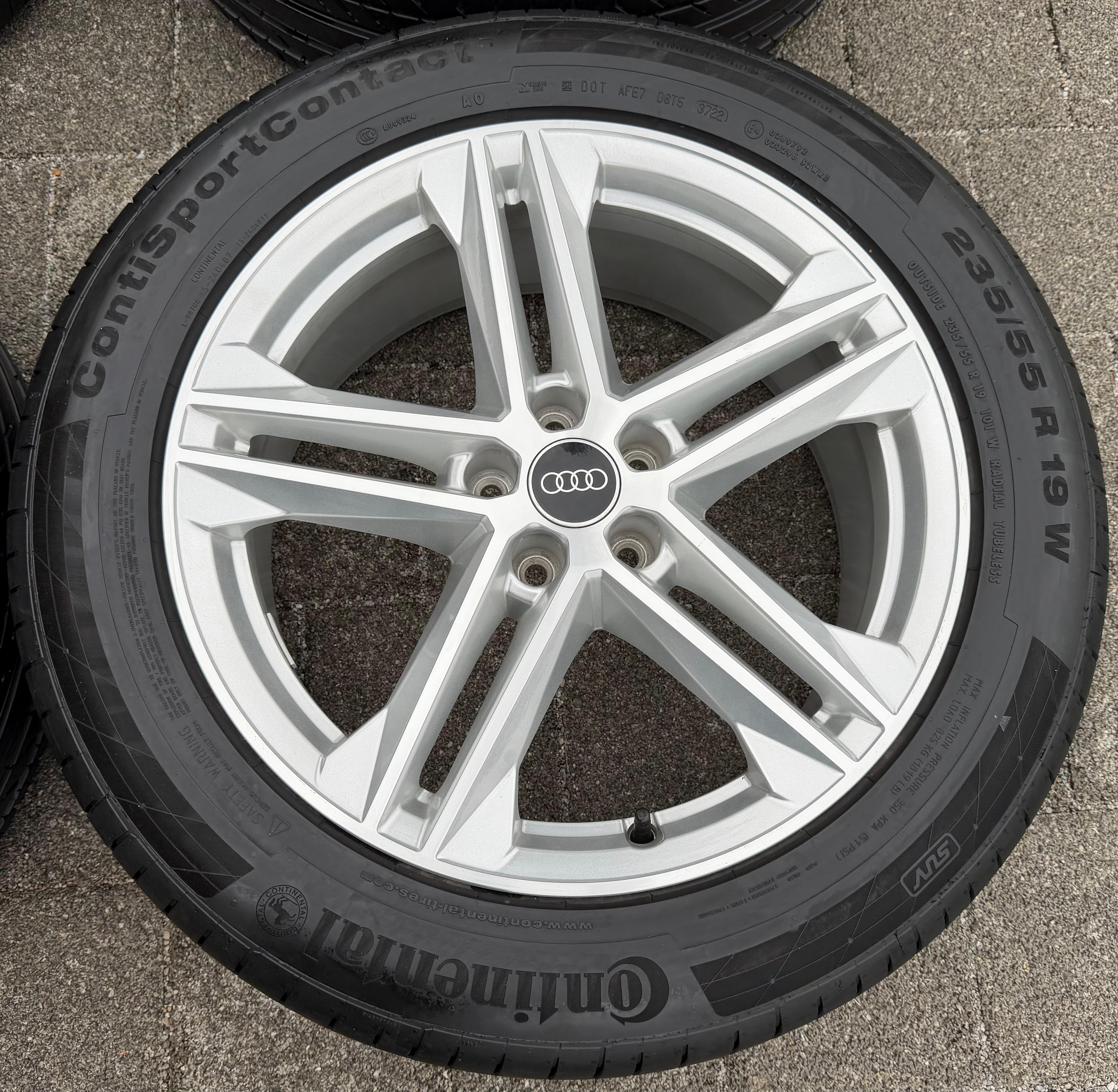 4 Original 19" Alu Sommerräder Audi Q5 SQ5 FY 80A601025G 235/55R19 101W Continental