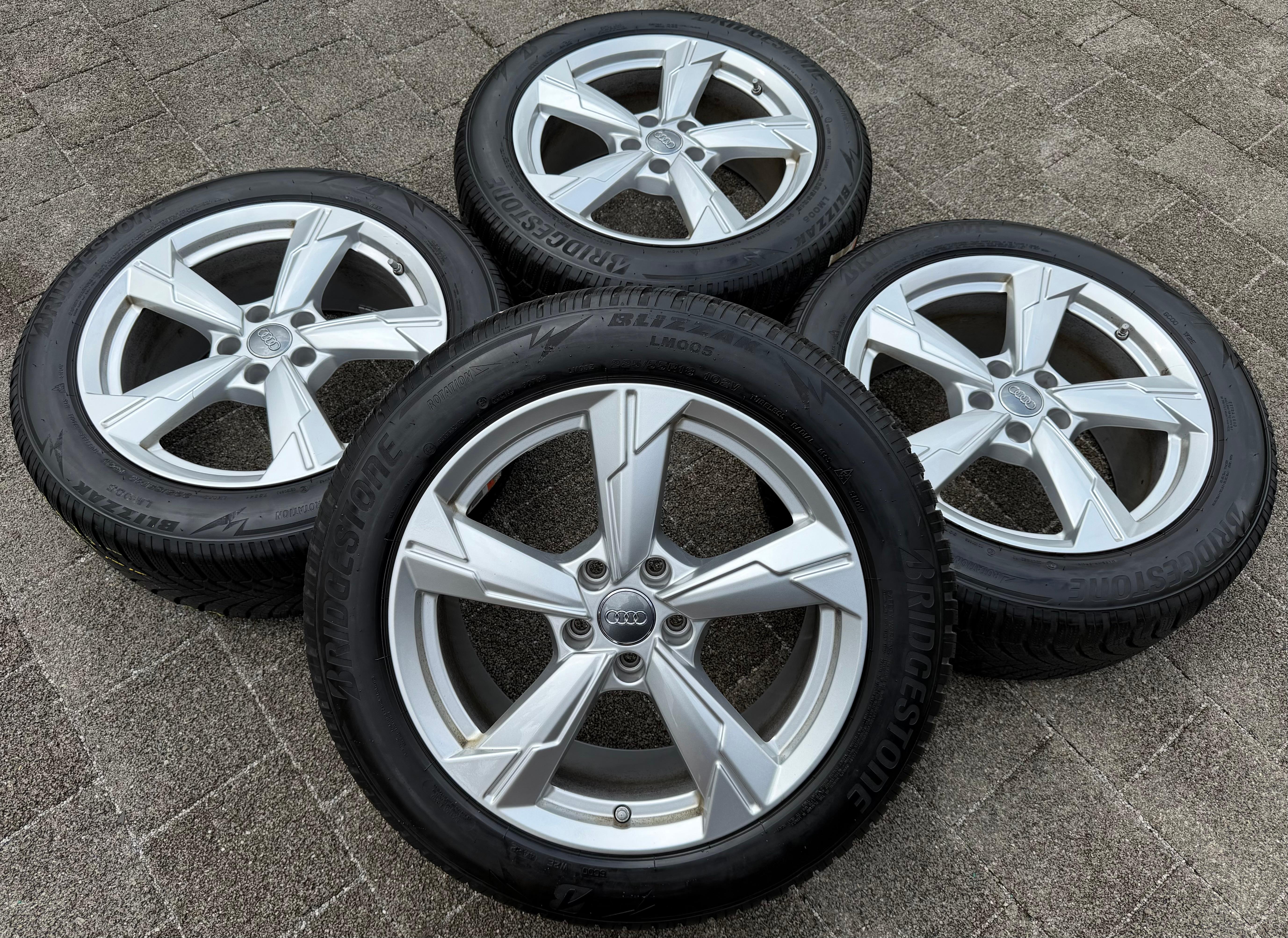 4 ORIGINELE 18" ALUMINIUM WINTERWIELEN AUDI A6 4K C8 225/55R18 102V BRIDGESTONE TPMS