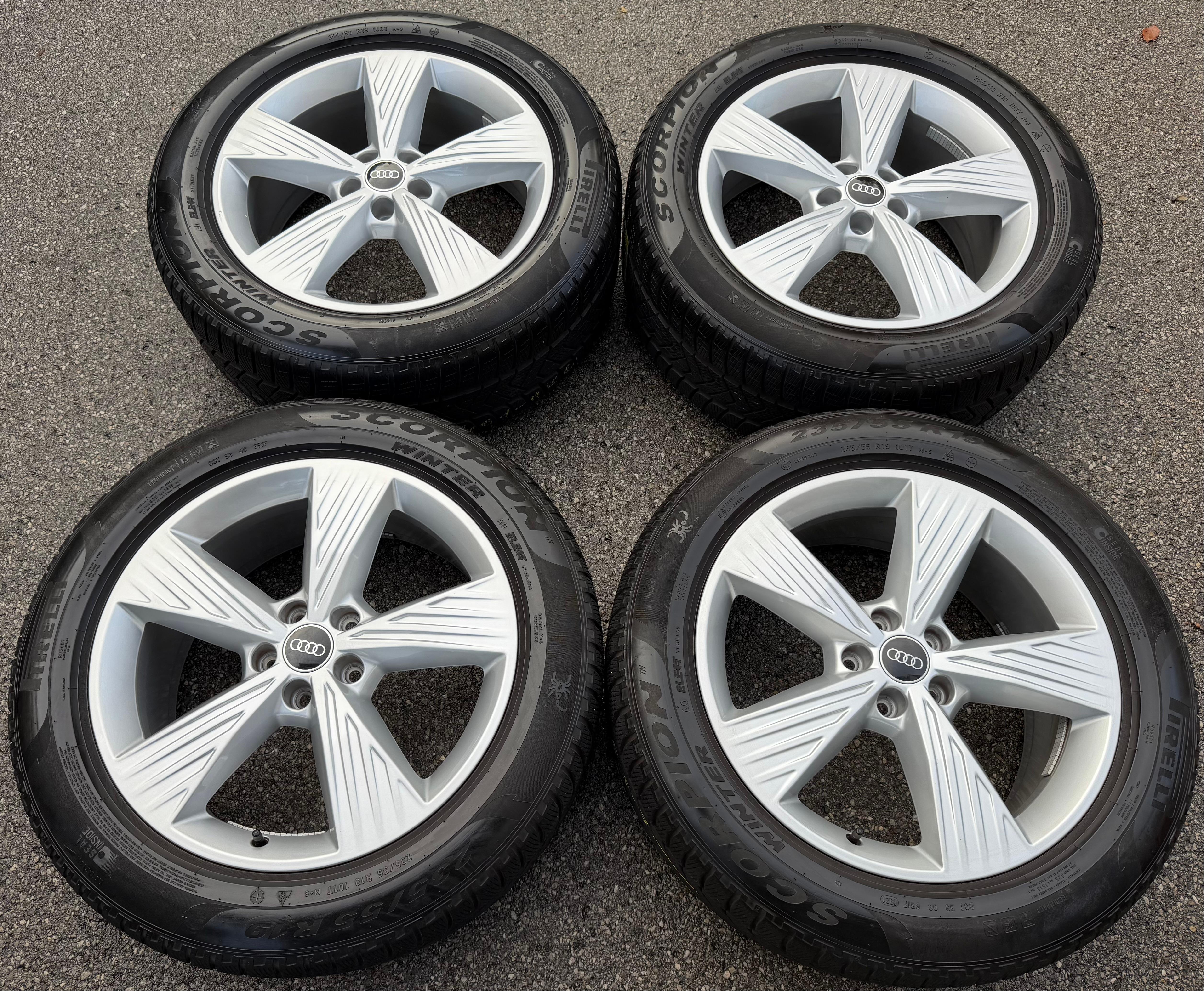 4 RUEDAS DE ALEACIÓN ORIGINALES DE 19" PARA INVIERNO AUDI Q4 E-TRON 235/55R19 101T 255/50R19 103T TOP