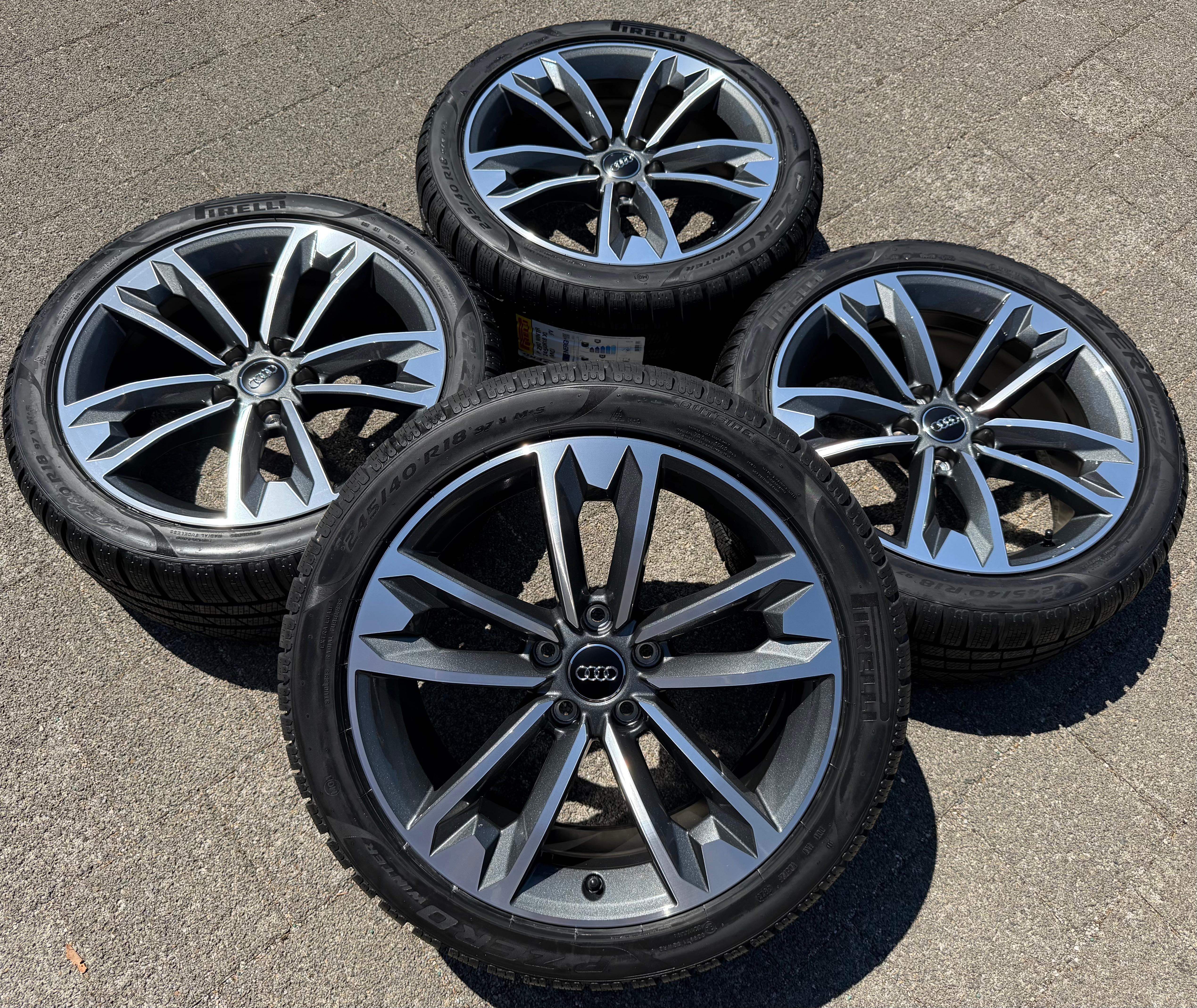 4 Original 18" Alu Winterräder Audi A5 S5 8W 8W9601025C 245/40R18 93V Pirelli NEU