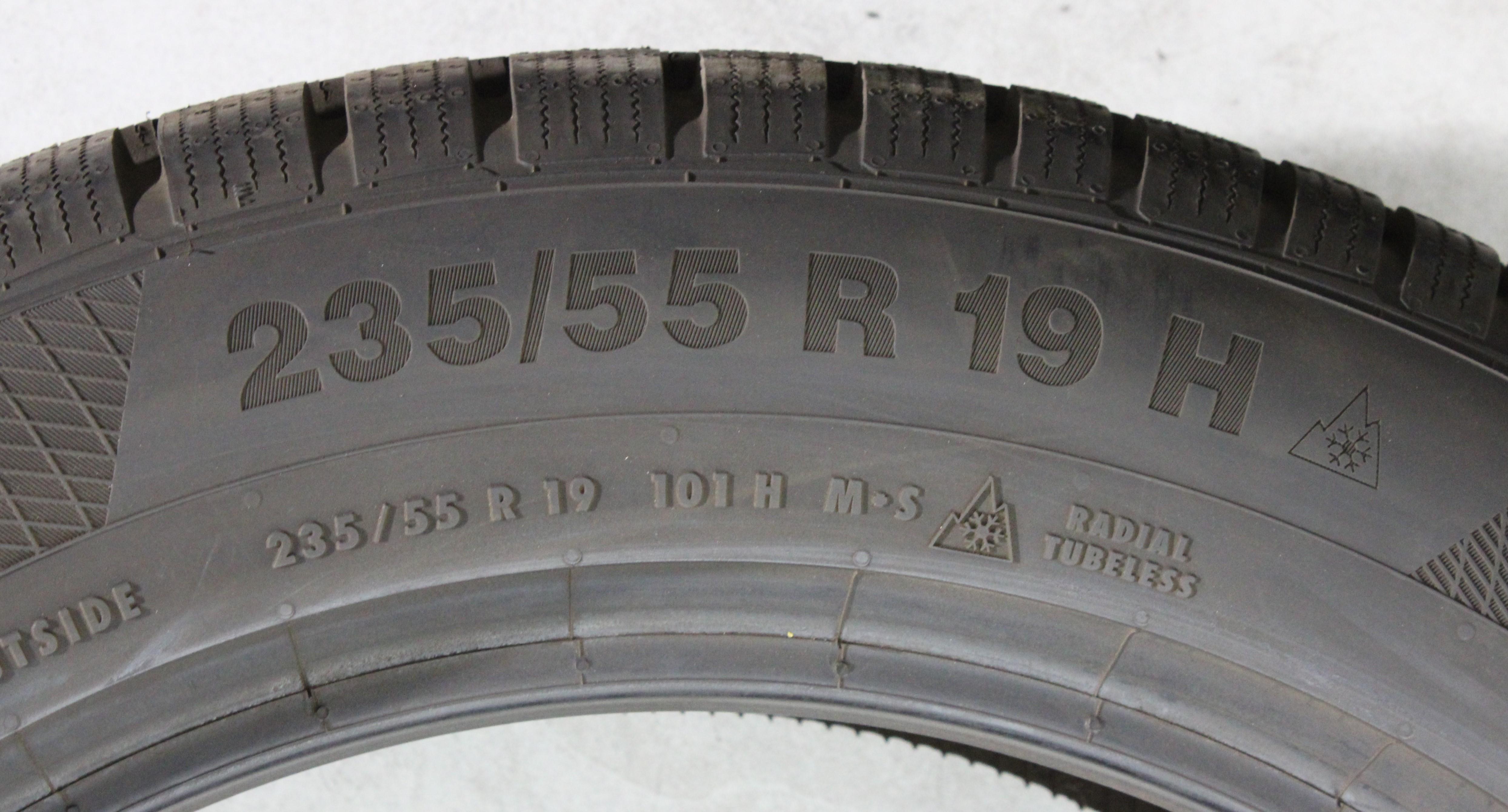 4 x 235/55R19 101H winterbanden Continental Winter Contact TS850P AO, volledig profiel, 2019