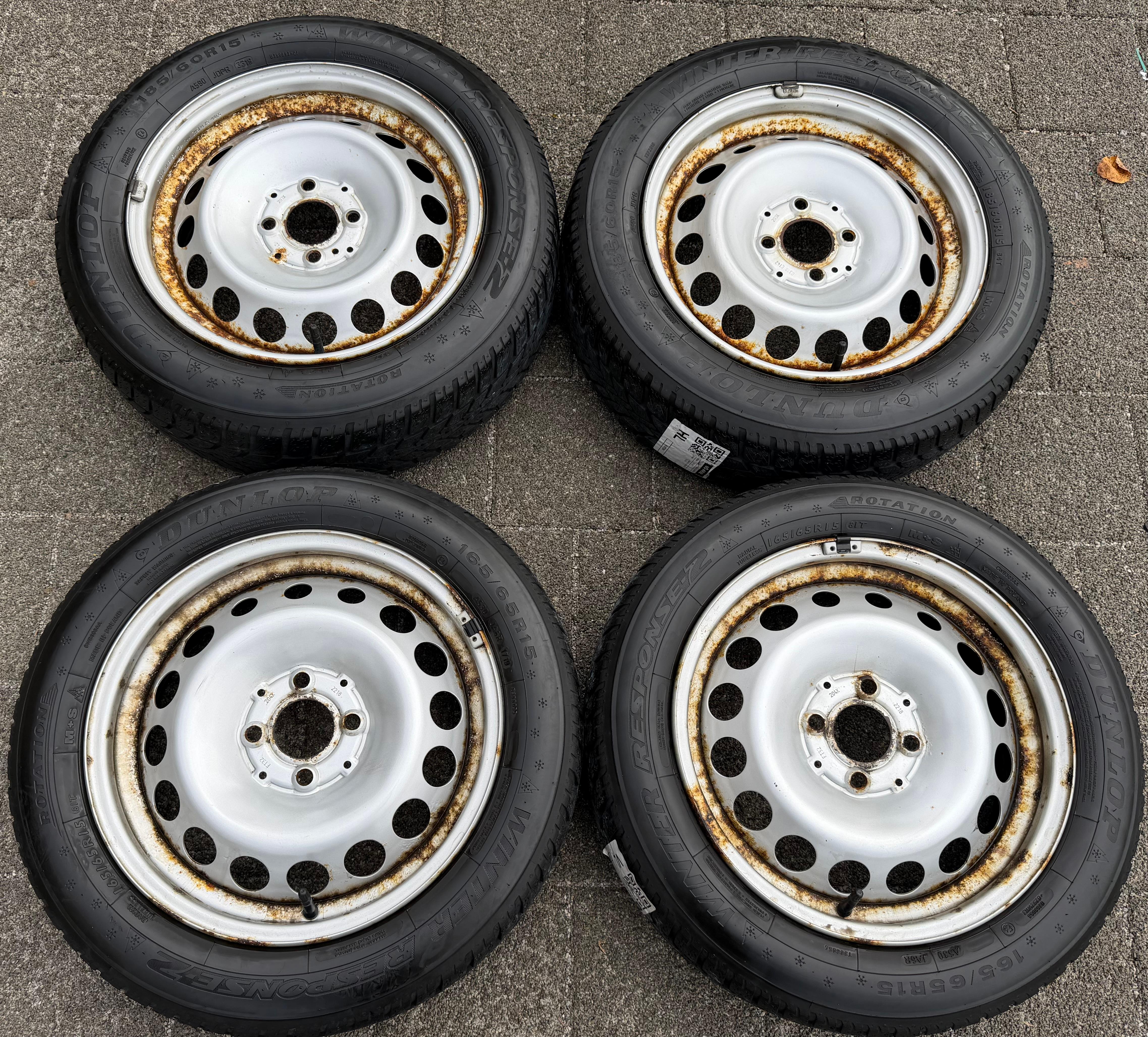 4 cerchi in acciaio originali da 15" Smart Fortwo Forfour 453 5x15 ET32 5,5x15 ET42 RDKS