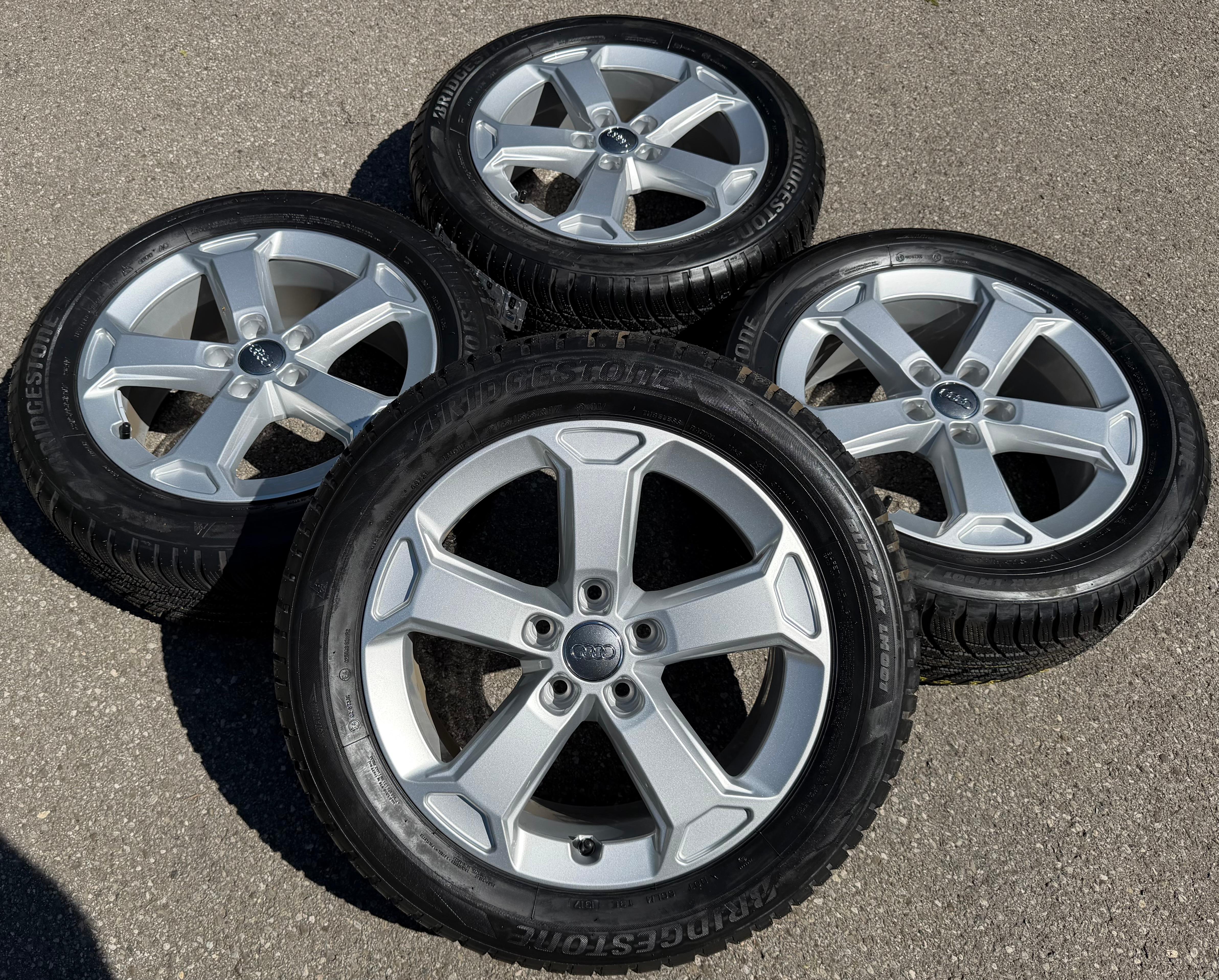 4 llantas de aluminio originales de invierno de 17" para Audi Q2 SQ2, 215/55R17 94V Bridgestone 81A071497A