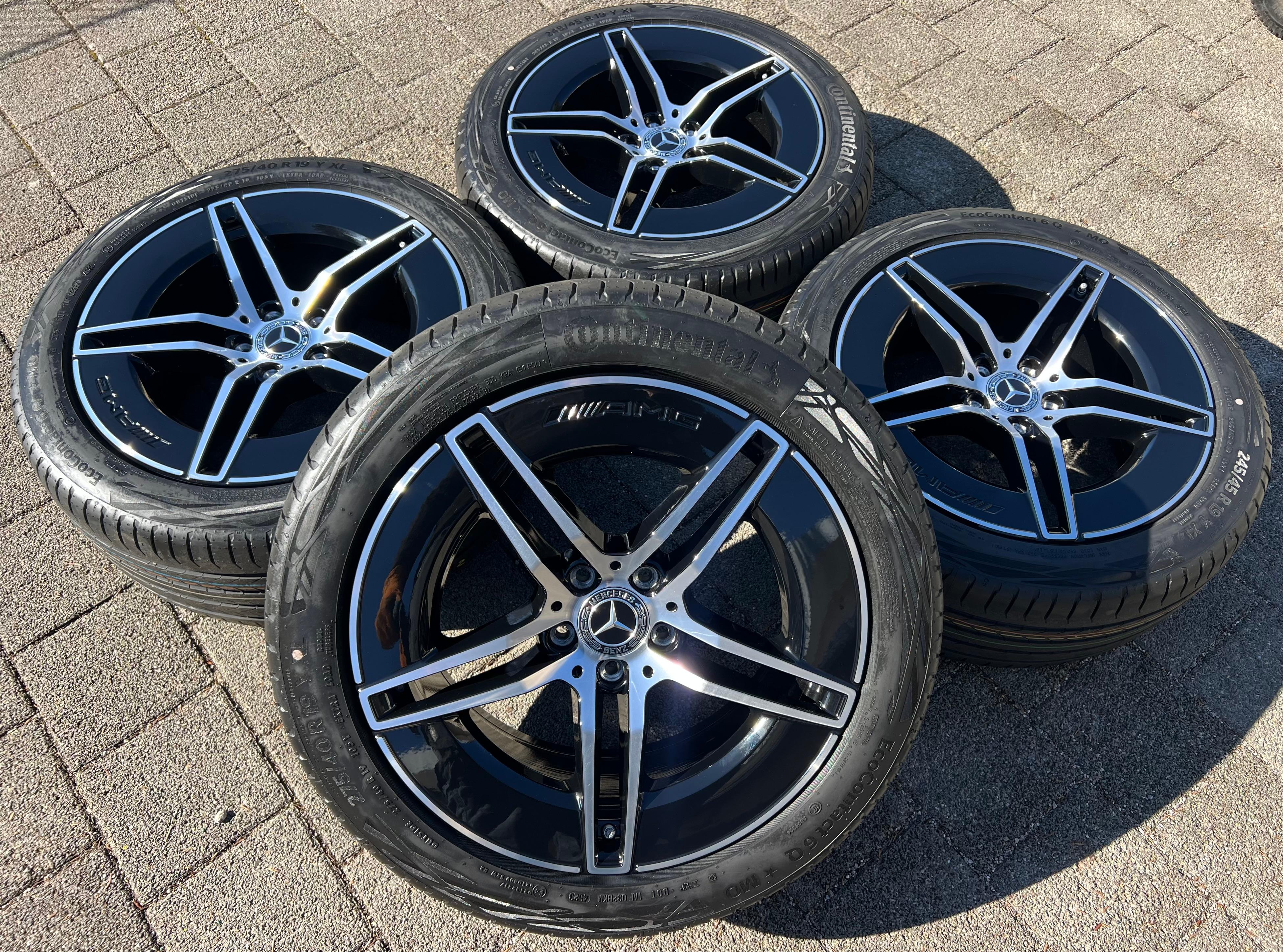 4 LLANTAS ORIGINALES DE VERANO DE ALUMINIO DE 19" MERCEDES E-CLASS W214 S214 AMG A2144010400 NUEVAS