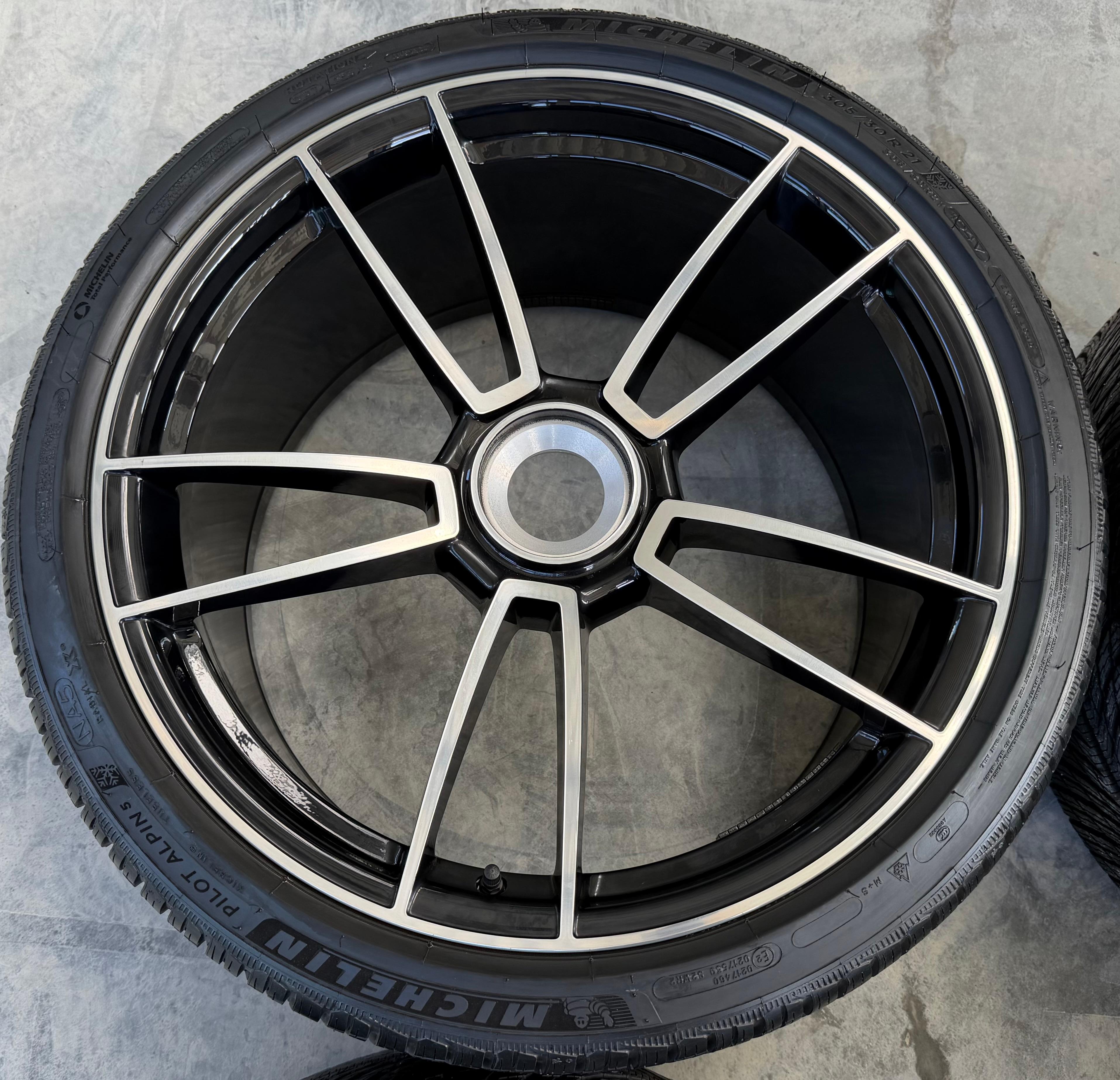 4 Original 20" 21" Alu Winterräder Porsche 911 992 Turbo S 992601025AB 992601025AC Zentralverschluss NEU