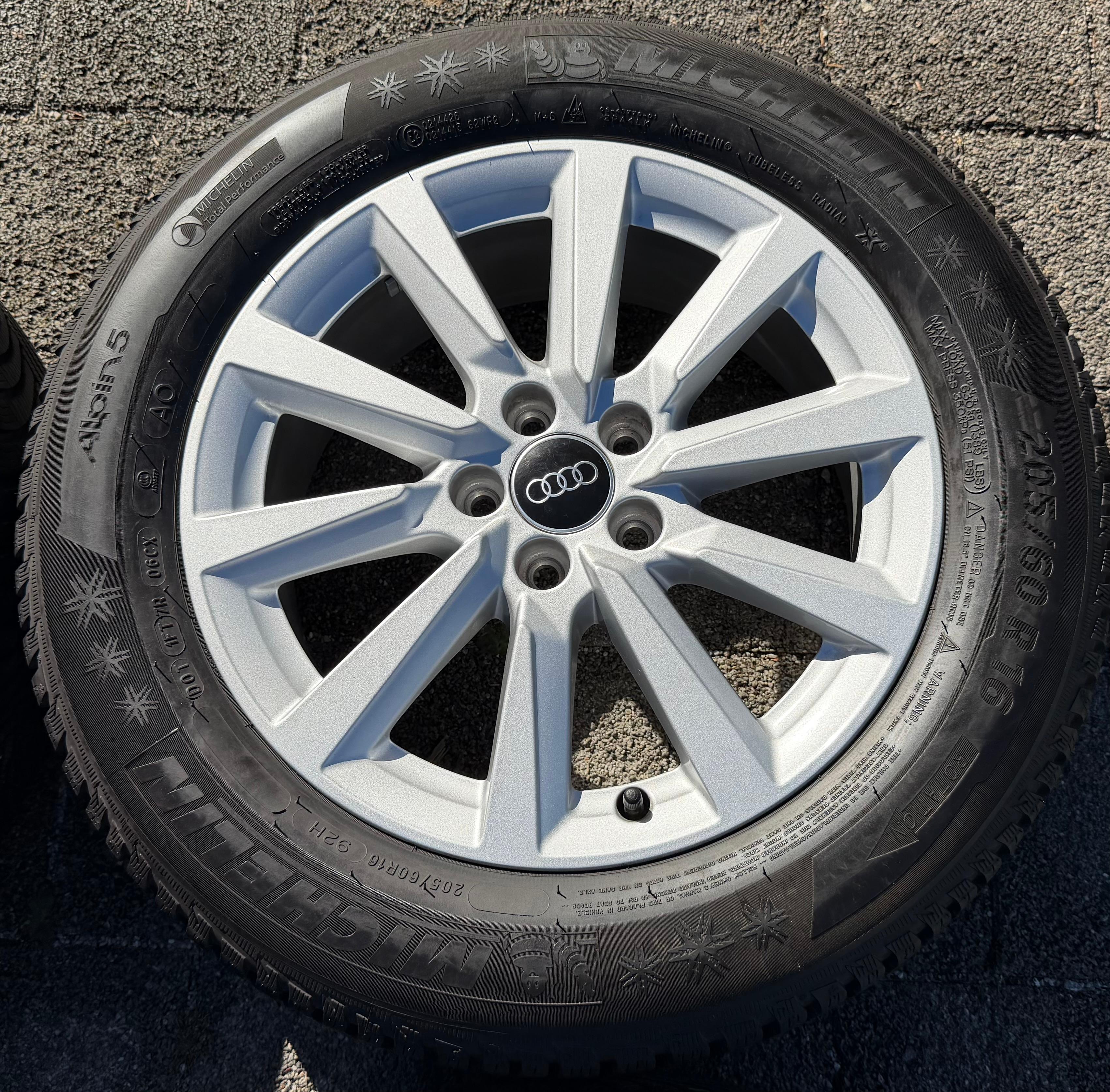 4 Original Alu Winterräder Audi A1 GB GBH 82A601025C 205/60R16 92H 2024 Michelin