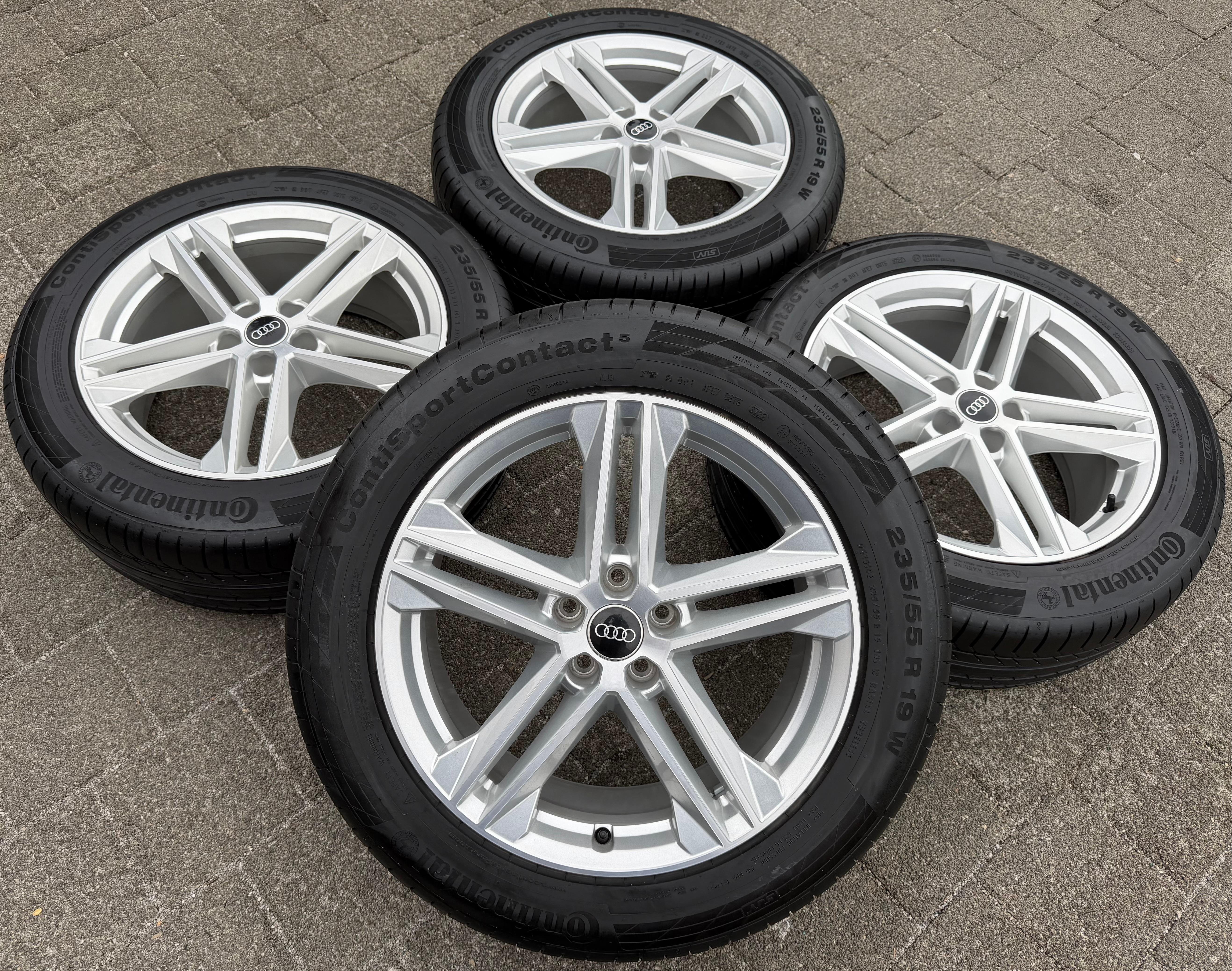 4 Original 19" Alu Sommerräder Audi Q5 SQ5 FY 80A601025G 235/55R19 101W Continental