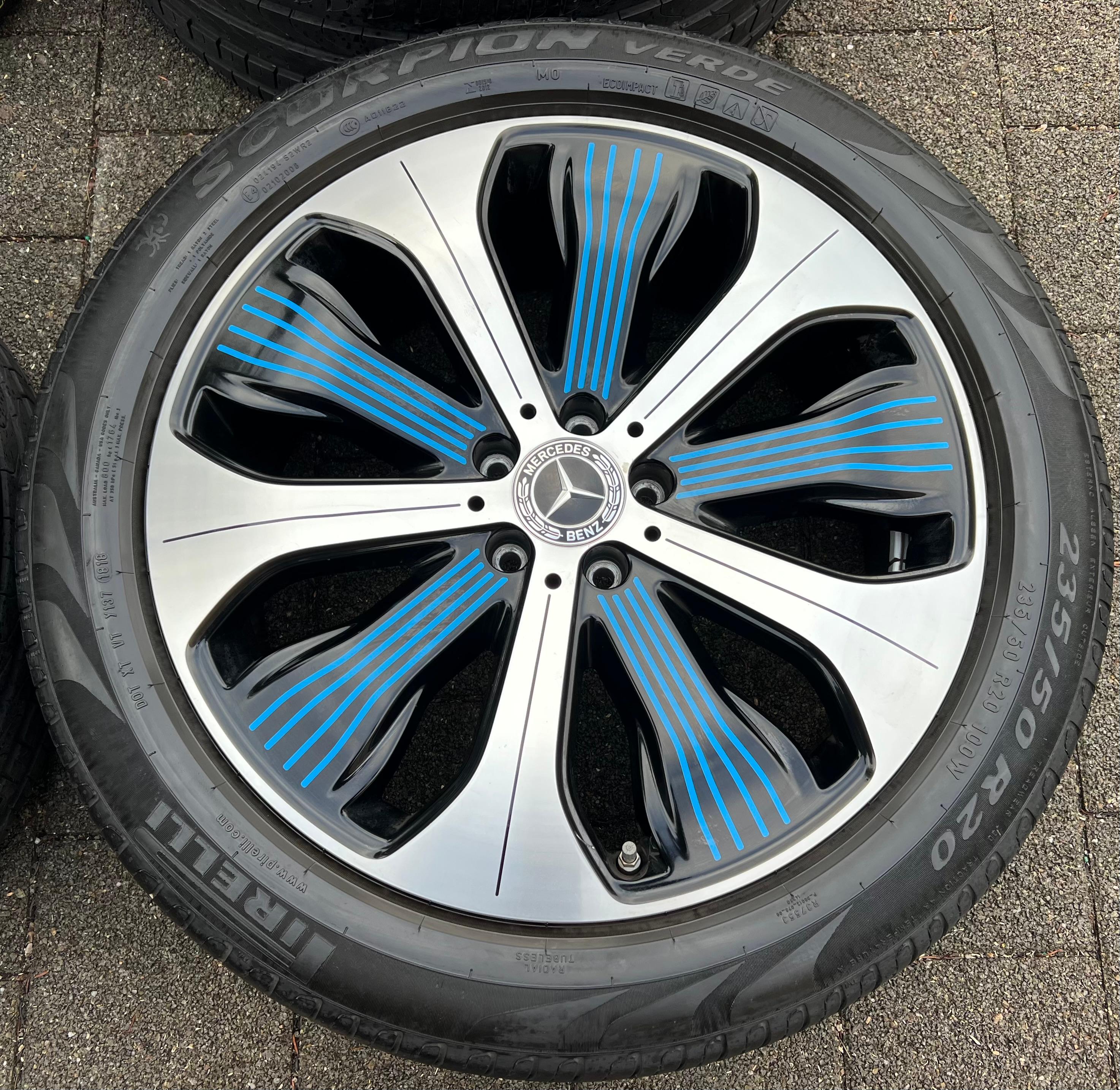 4 ROUES D'ÉTÉ ORIGINALES 20" EN ALUMINIUM MERCEDES BENZ EQC N293 A2934010300 A2934010500 FRANCO DOMICILE