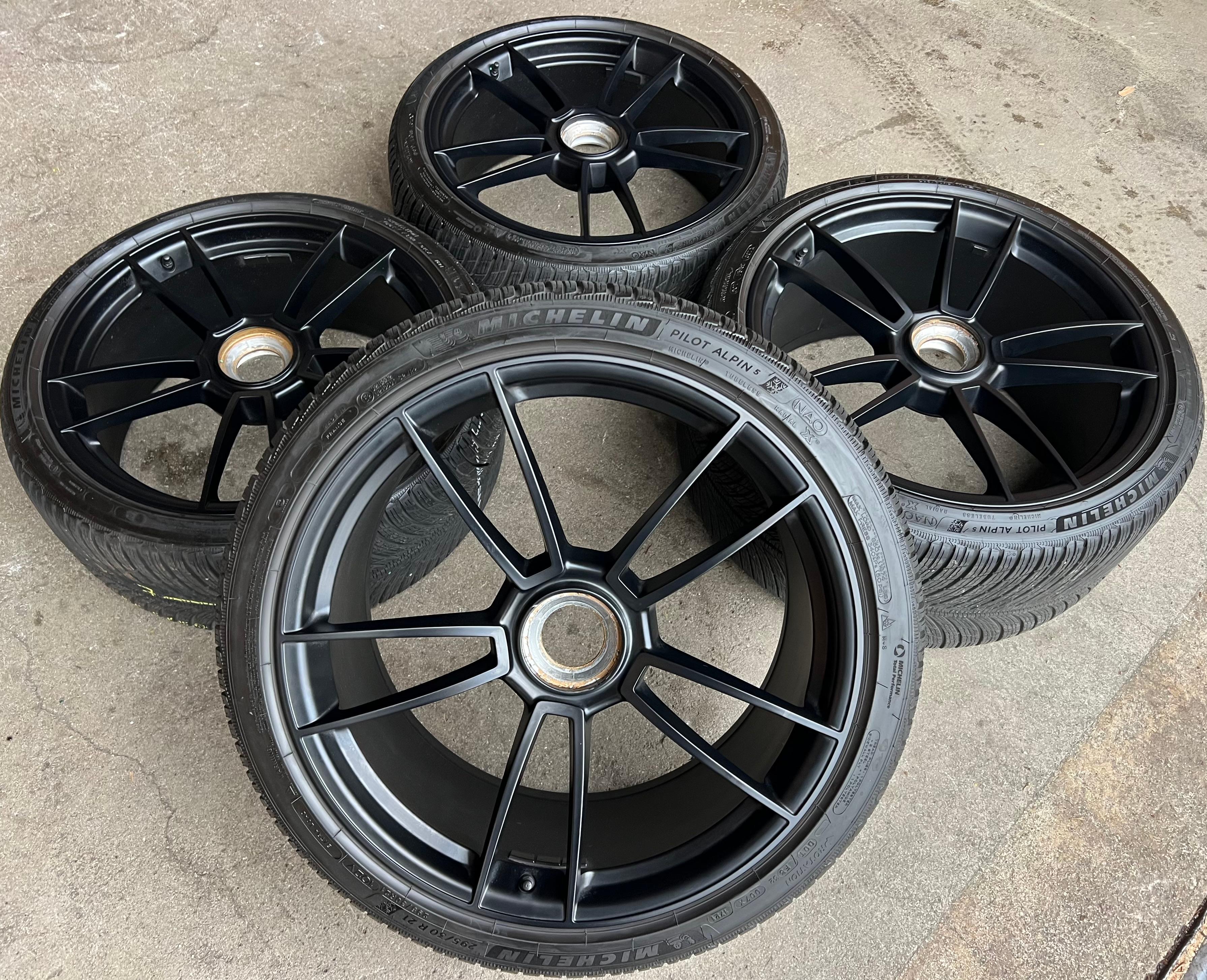 4 ORIGINELE 20" en 21" ALU-winterwielen voor Porsche 911 992 GTS met centrale vergrendeling (Centerlock)