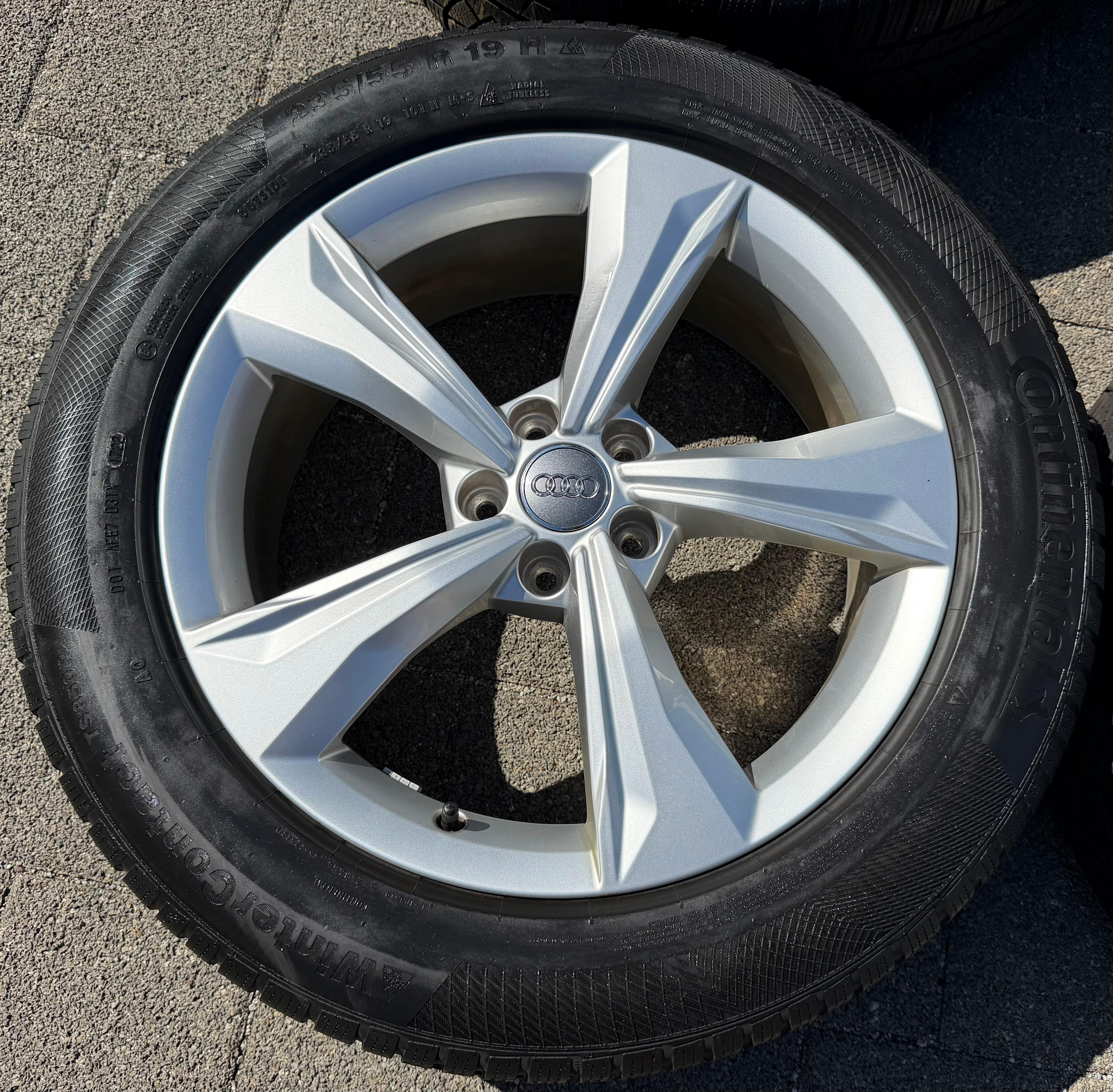 4 llantas de aluminio originales de invierno de 19" para Audi Q5 SQ5, año de fabricación 80, 601025K, 235/55R19 101H, Continental