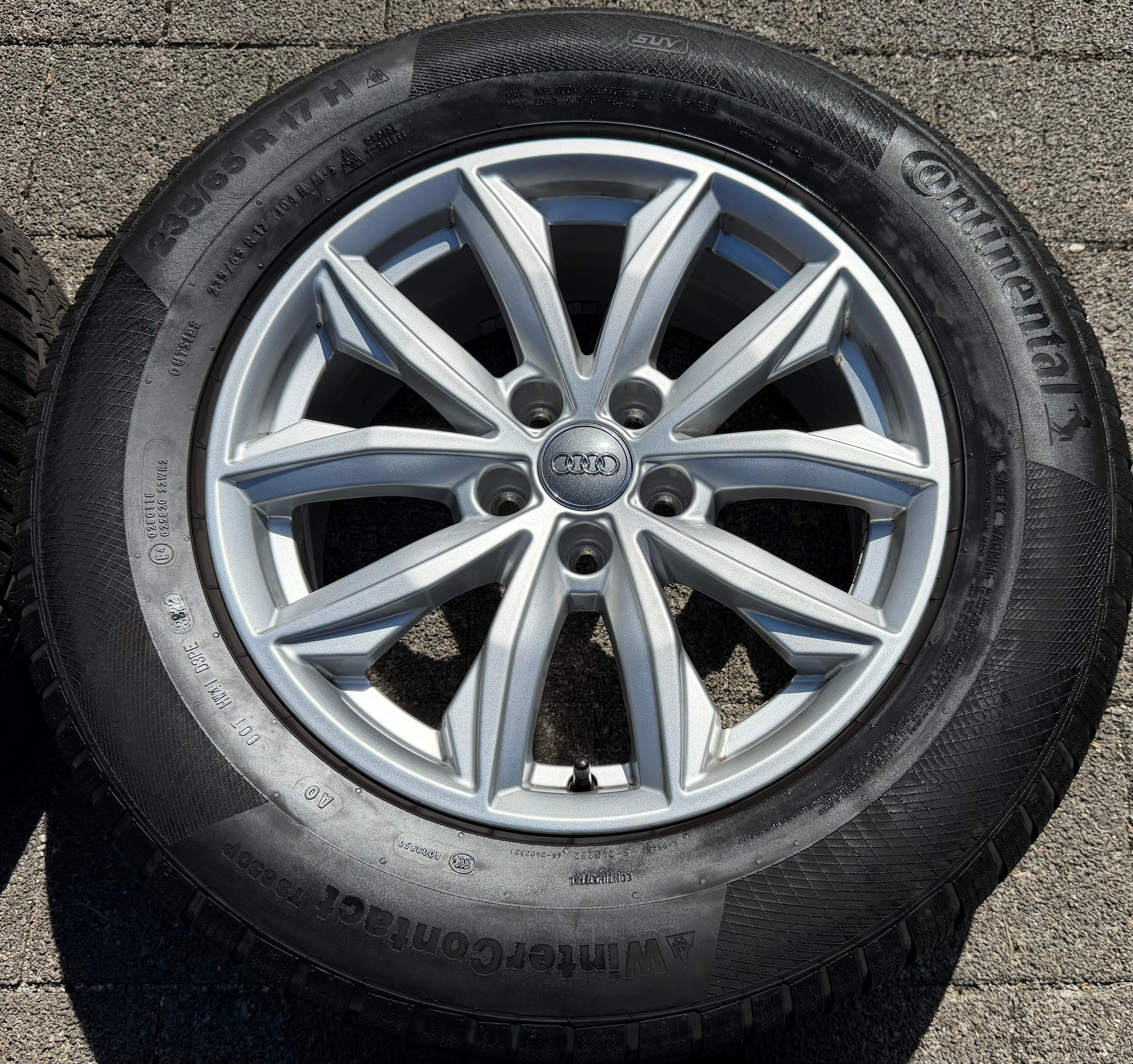 4 Original 17" Alu Winterräder Audi Q5 FY 80A601025J 7x17 ET34 235/65R17 104H Continental