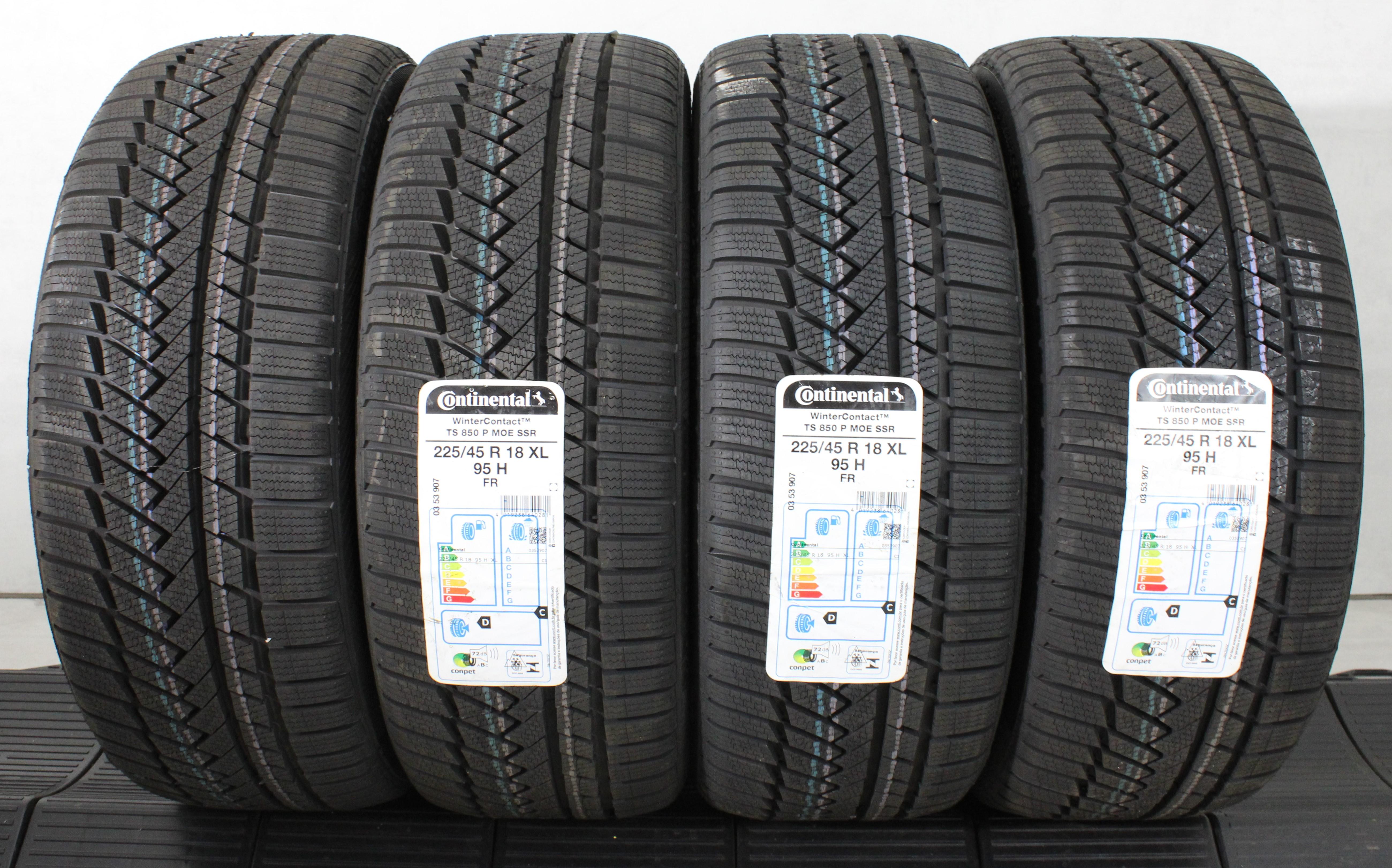 4 x 225/45R18 95H Winterreifen Continental Winter Contact TS850P SSR MOE Runflat 2021 XL