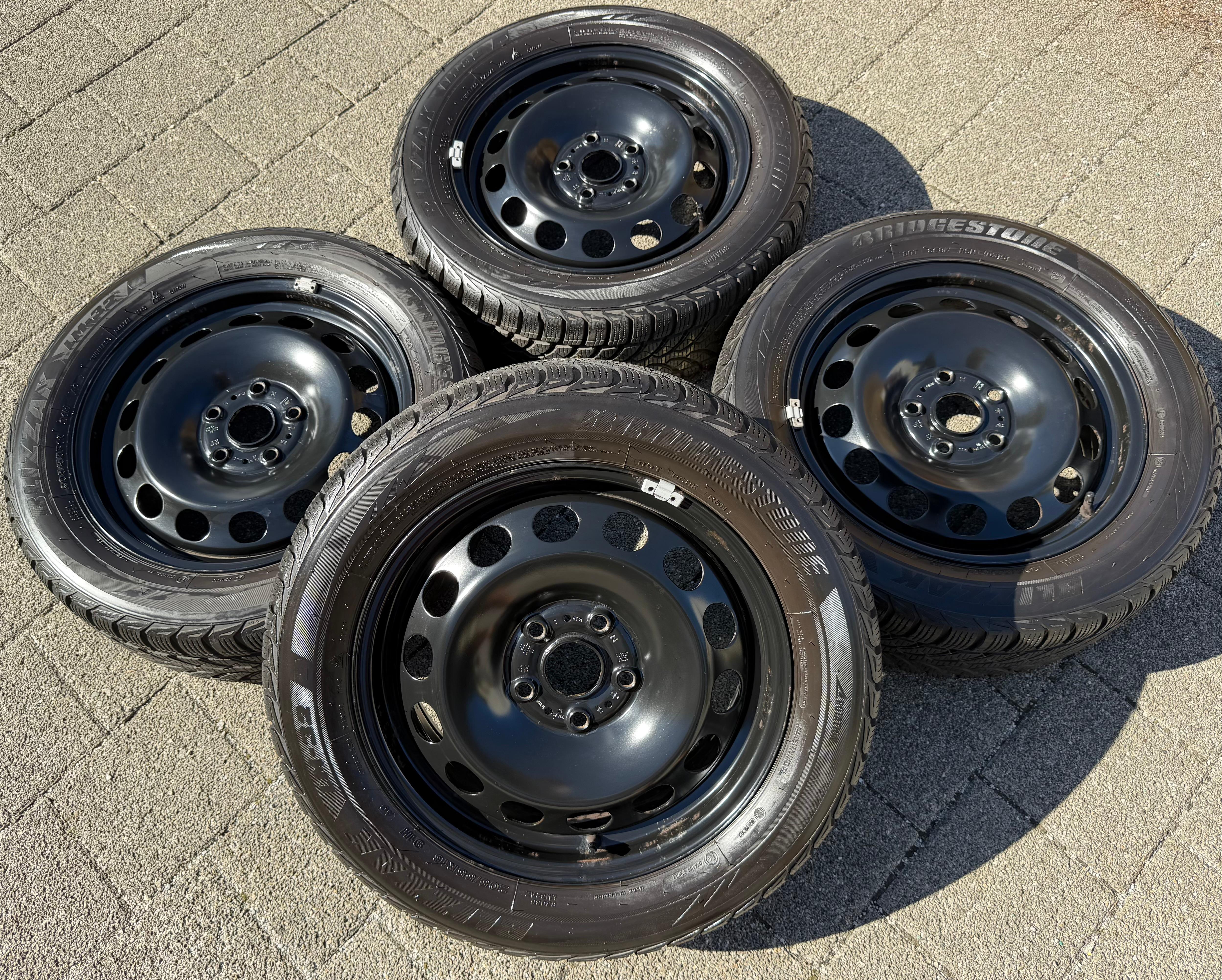4 roues hiver VW Golf 7 Audi A3 8V Seat Leon 5F Skoda Octavia 5E 205/55R16 91H Bridgestone